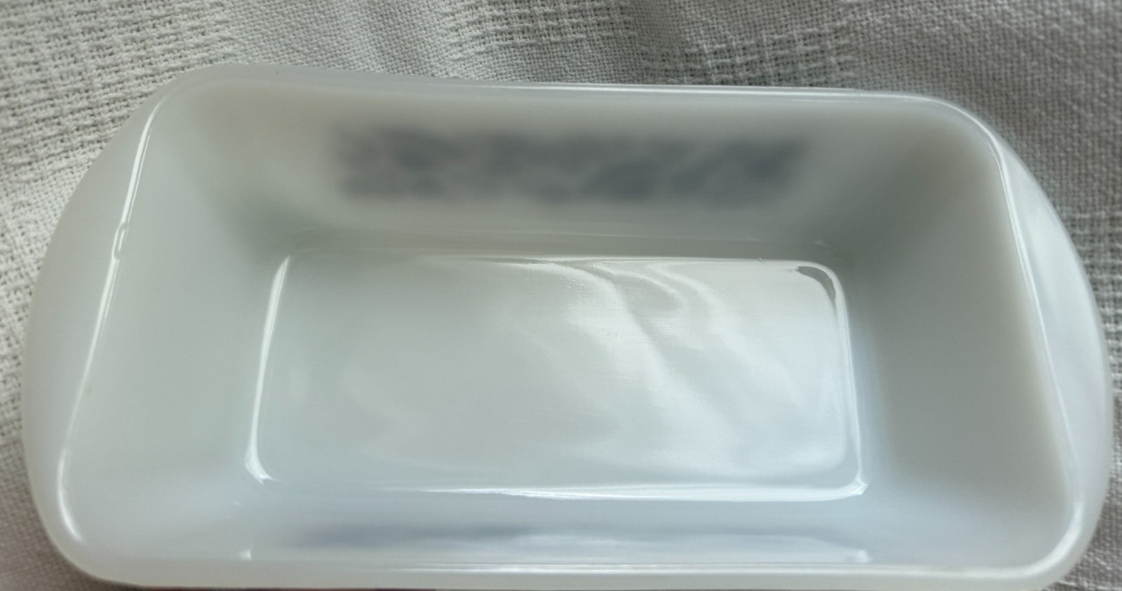Vintage White Glasbake Baking Dish Loaf Pan J-522 Brown Floral Pattern 1.5 QT