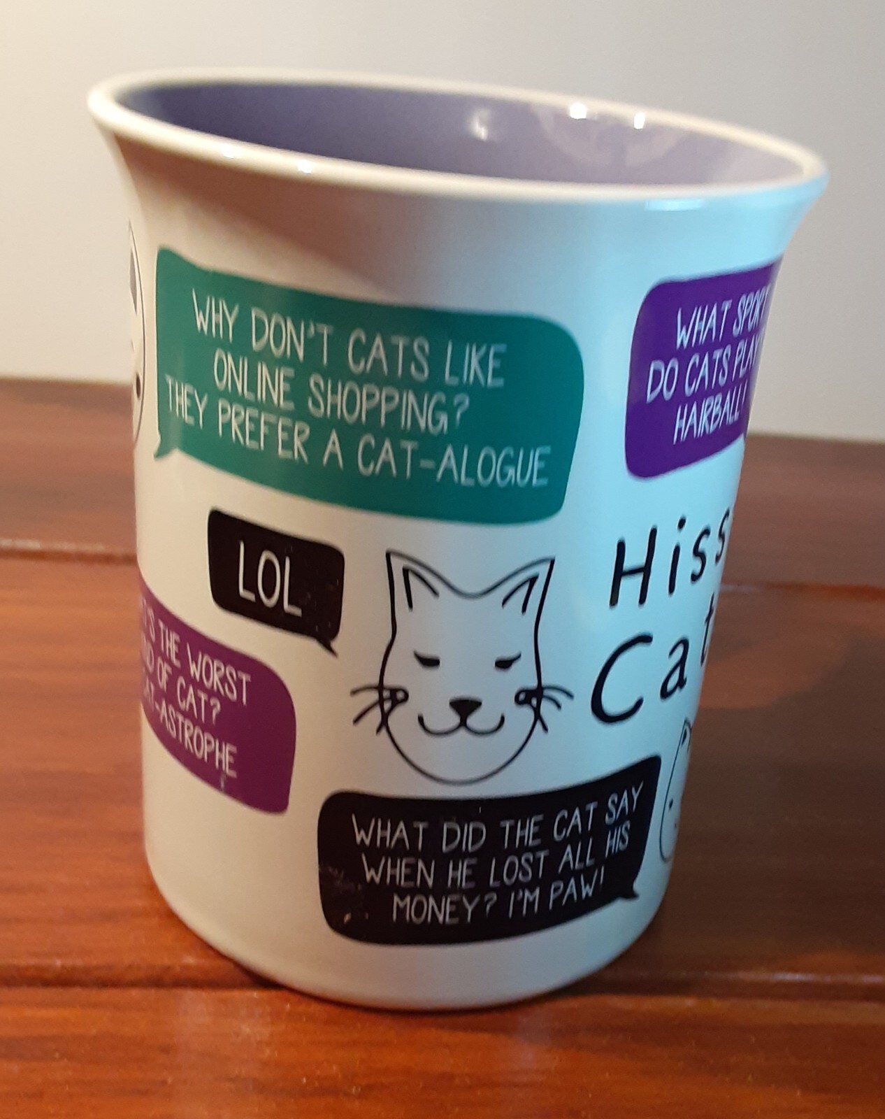 Hiss-terical Cat Joke Mug By Mud – Dishwasher & Microwave Safe 16oz – New