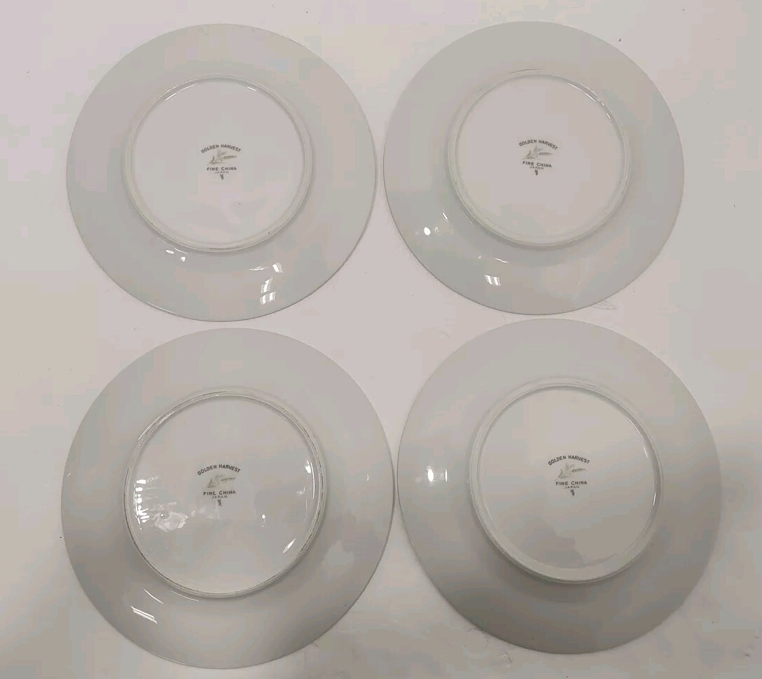 Golden Harvest By Fine China of Japan 4 Pieces Salad Plates Set In Original Box