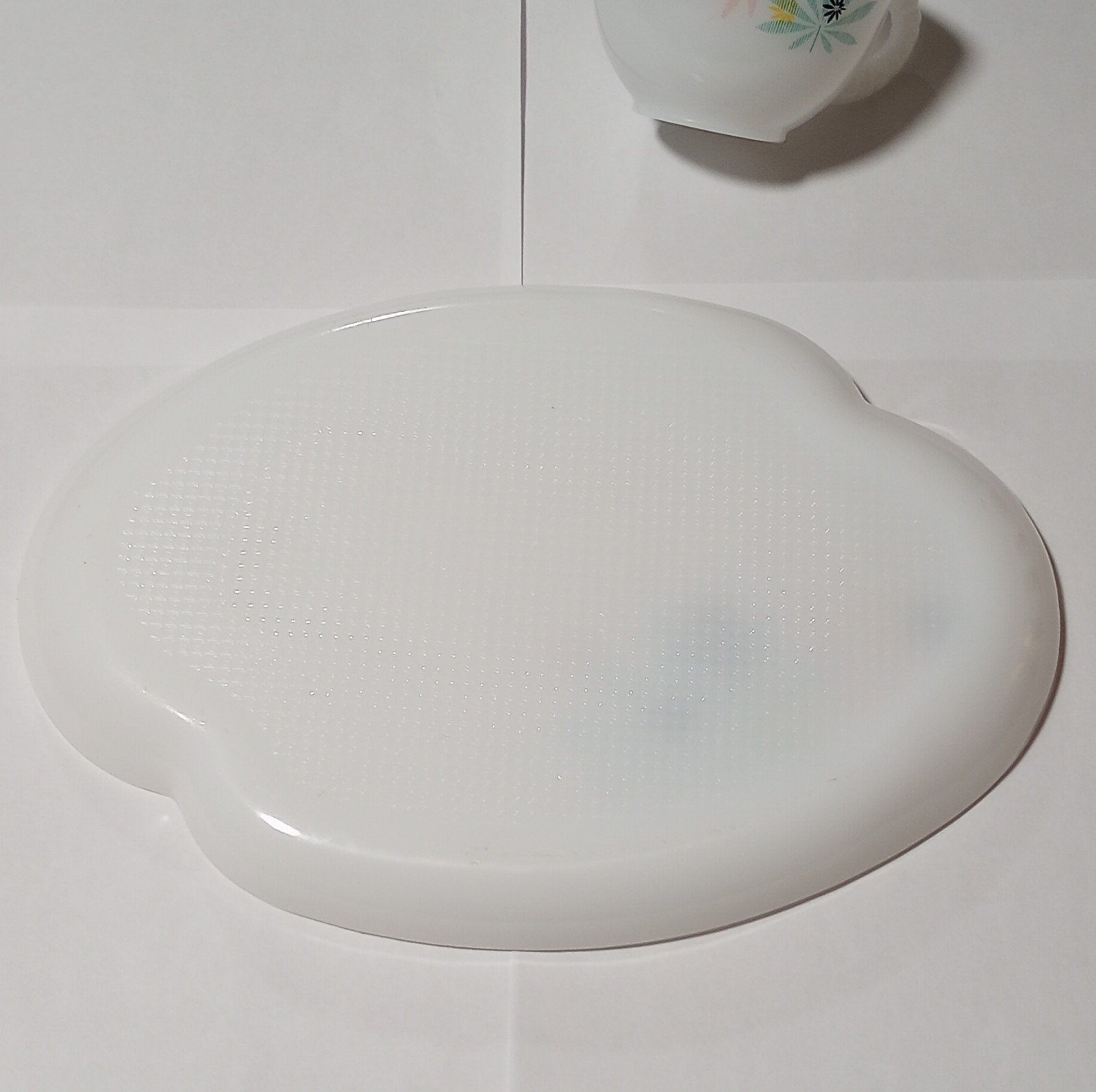 Floral Glass Cup & Saucer Set, White Multi-Color, Four-Piece, Glossy Finish