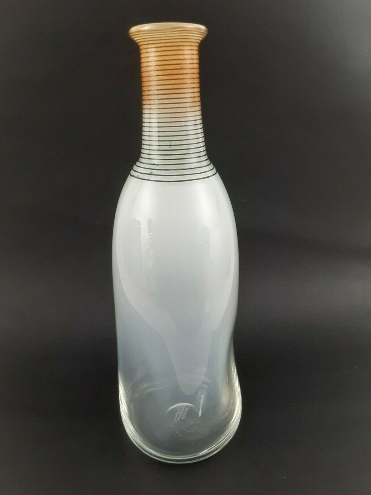 Kosta Boda Bertil Vallien “SPIRIT” Series Bottle Vase Pinched Sides – 12″ x 4″