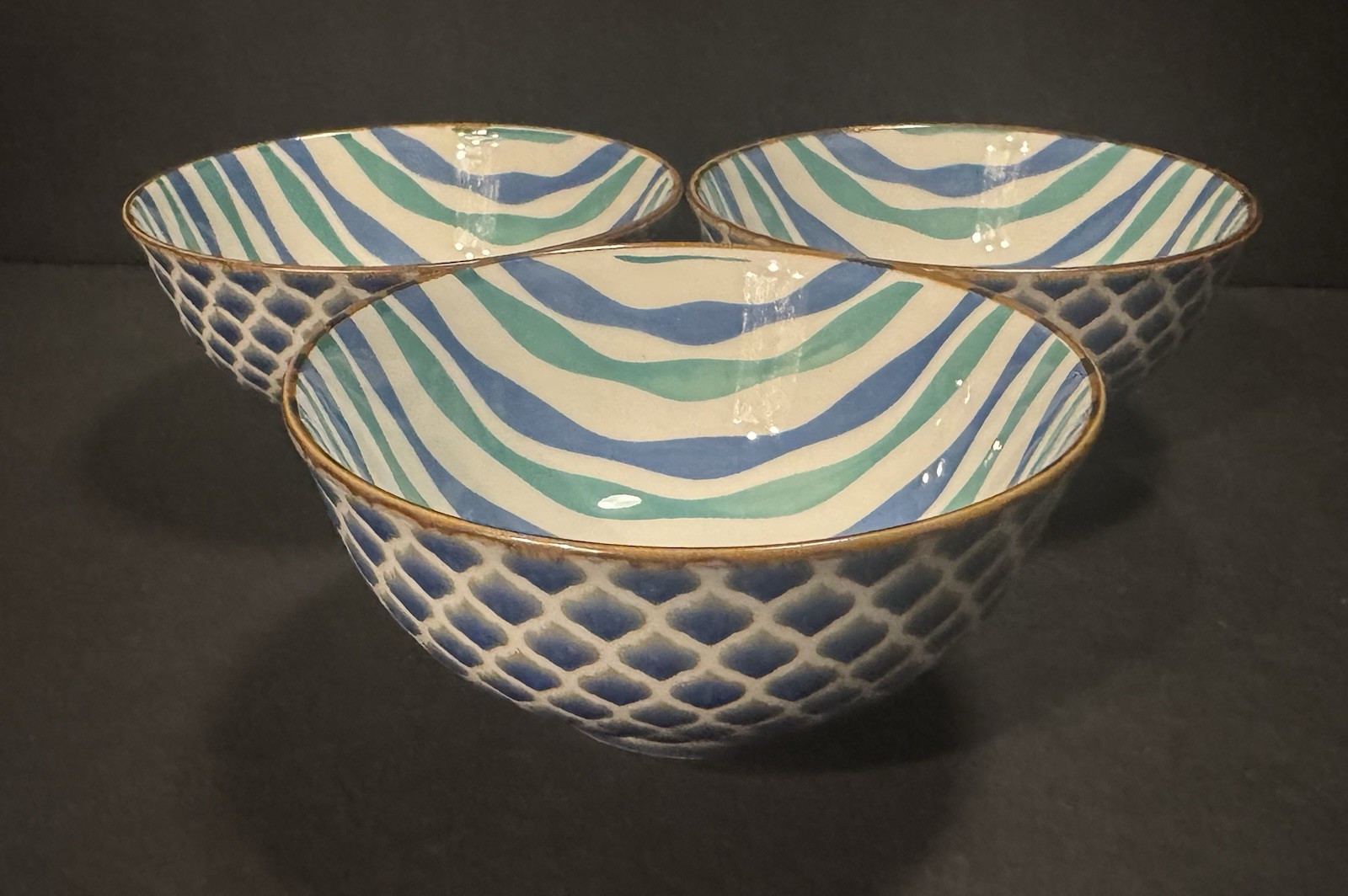 Ooh La La! By BIA, Cheyenne Basket Weave & in Blue/White/Turquoise Stripes NICE