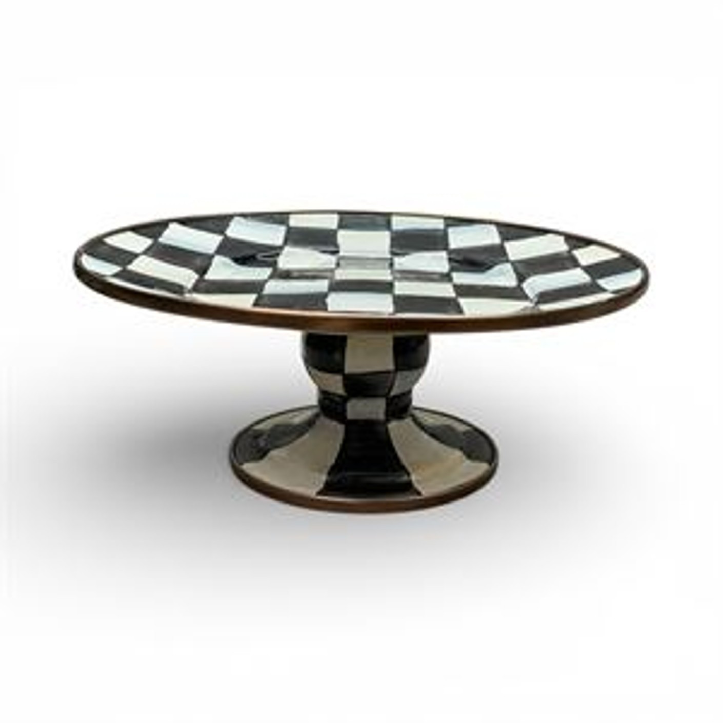 MacKenzie-Childs Courtly Check Mini Pedestal Platter