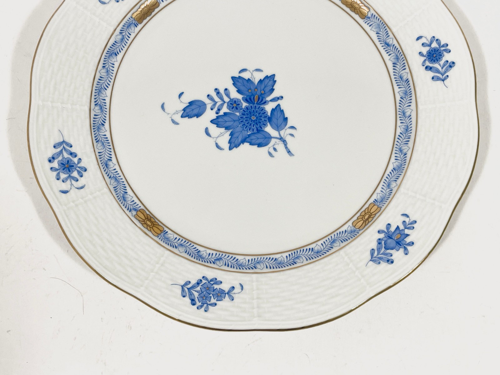 Herend Chinese Bouquet Blue Round 524 Dinner Plates 25 cm 9,8 in