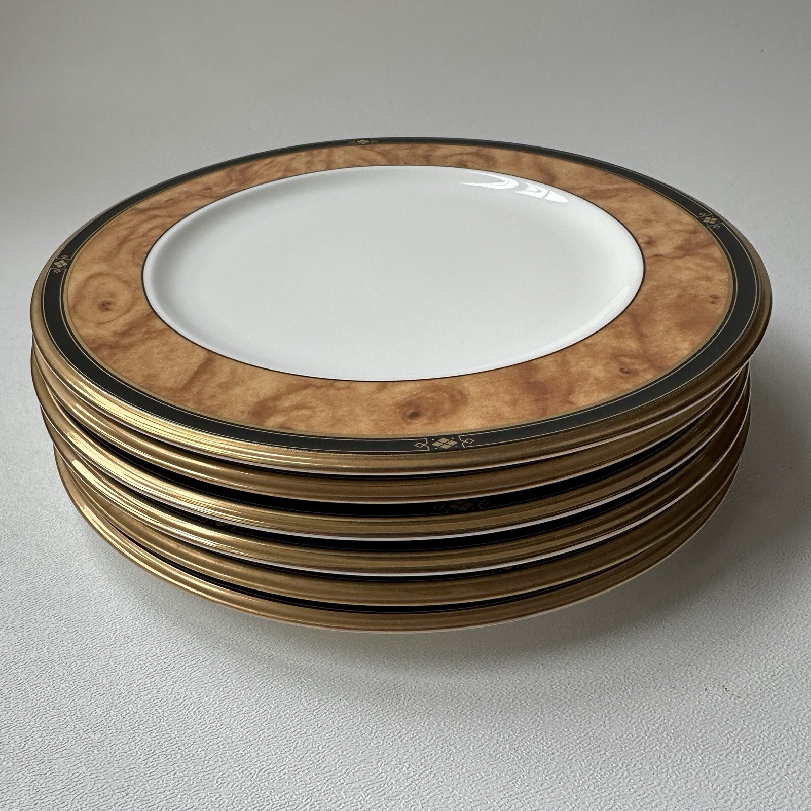 NORITAKE Cabot SALAD Plates 8.5″ Fine Bone China JAPAN MINT Set Of 6