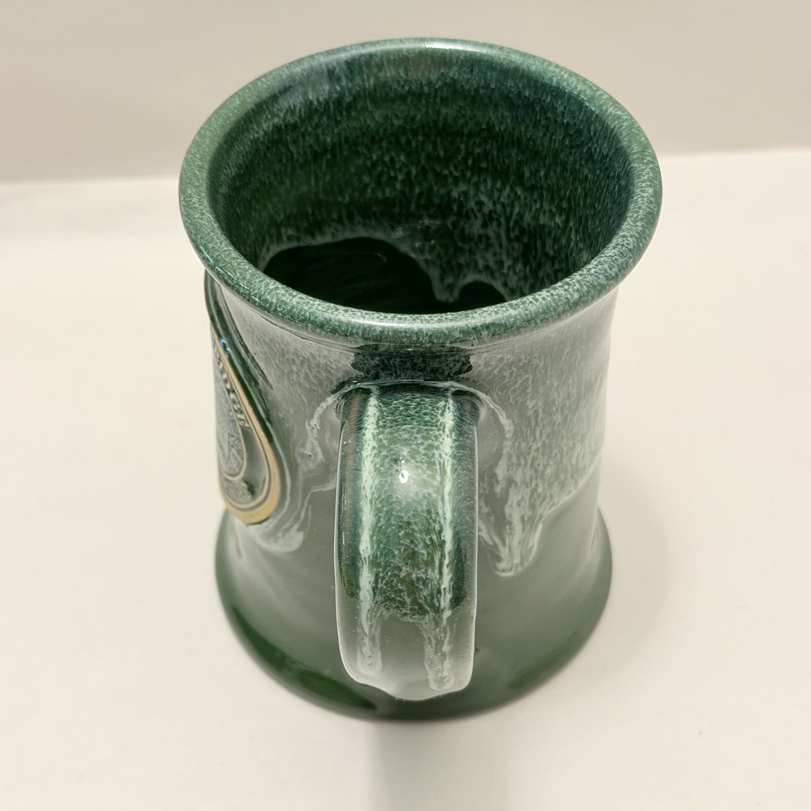 Deneen Pottery USA 2012 Andover NH Cilleyville Covered Bridge Green Glaze Rare