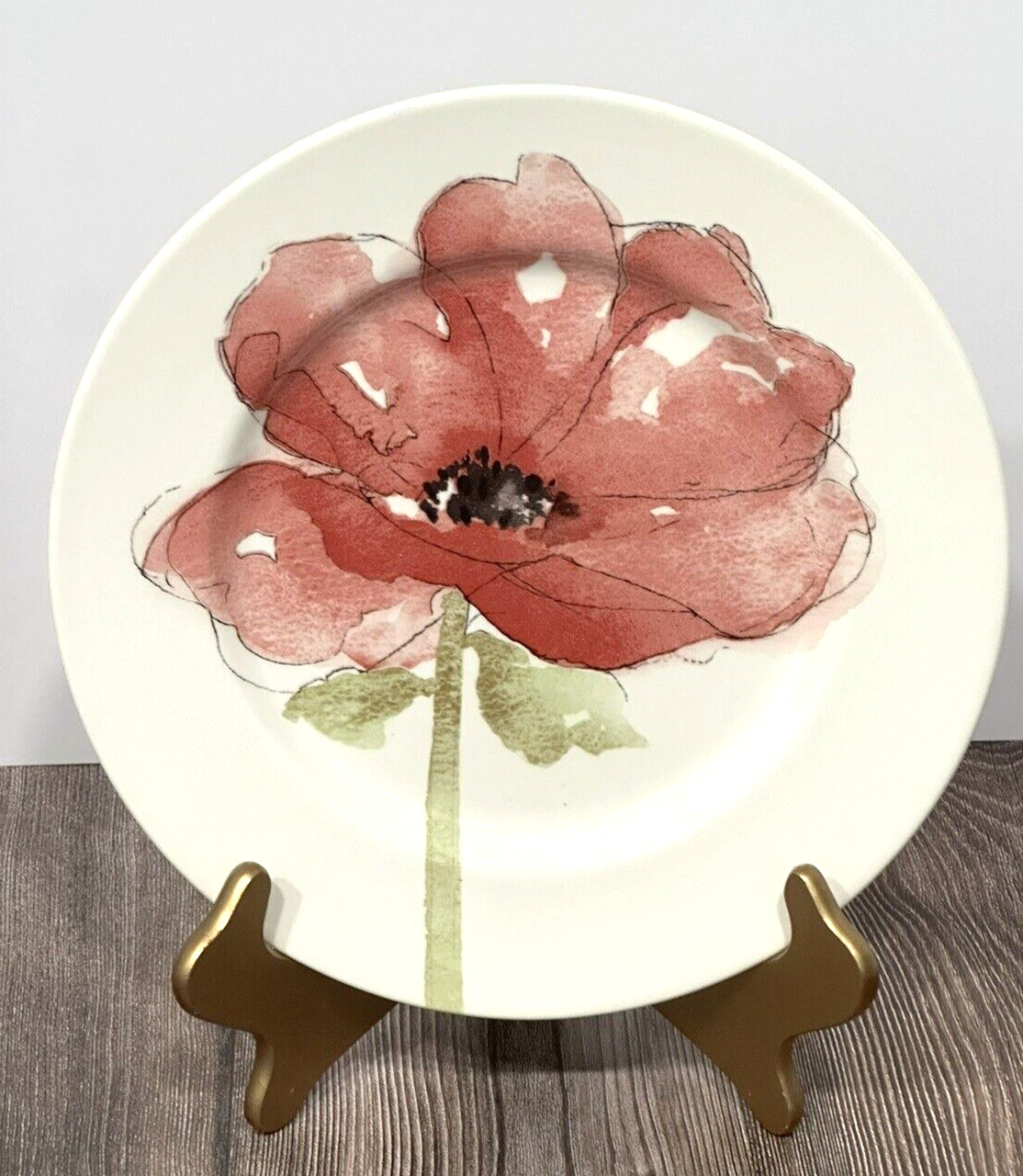 Royal Stafford Burslem England Dinner Plates Set (4) Red Poppy Centered