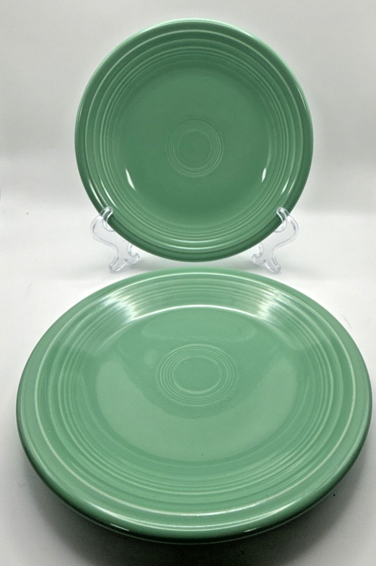 Fiesta Salad Plates Homer Laughlin HLC 7.25 set 7 Lt Green Yellow Rose Turquoise