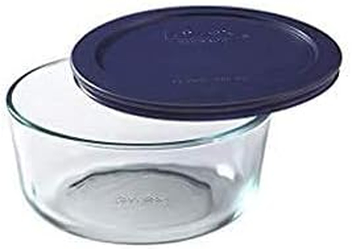 7200 2-Cup Glass Bowl & 7200-PC Dark Blue Lid (6-Pack) – Made in USA