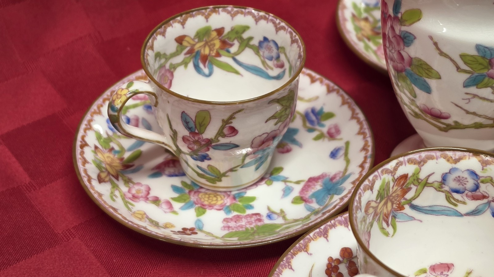 Antique Minton Cuckoo 3934 Demitasse Cups Saucers Creamer Prael Hegele Portland