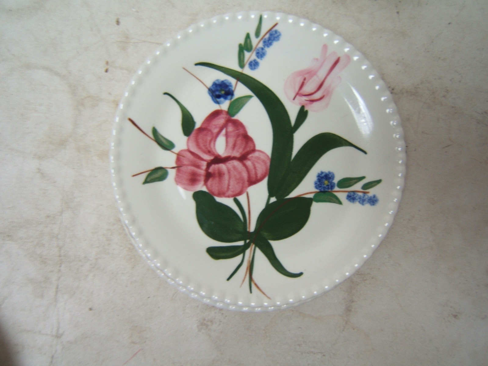 Blue Ridge Southern Pottery Bluebell Bouquet Bread & Butter Plates 6 No Chips