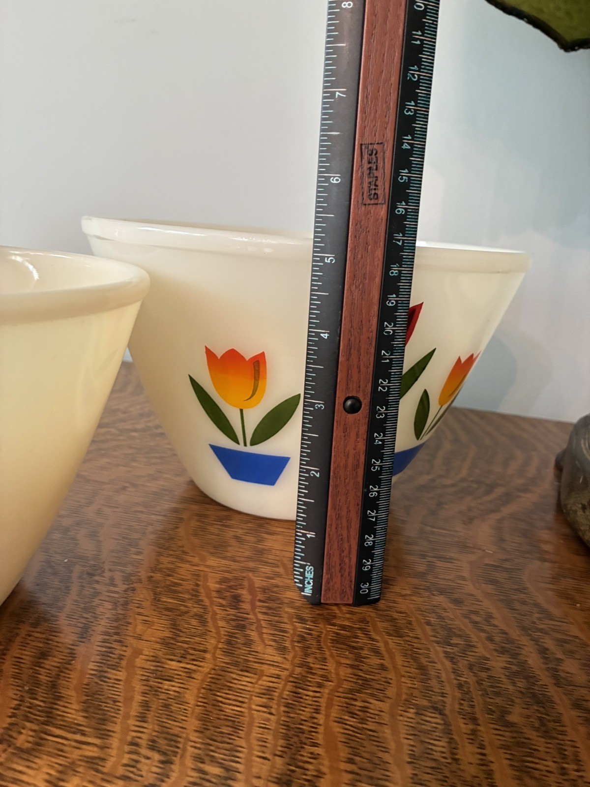 1940’s Vintage Fire King Tulip Ivory Nesting Bowls by Anchor Hocking Set of 3