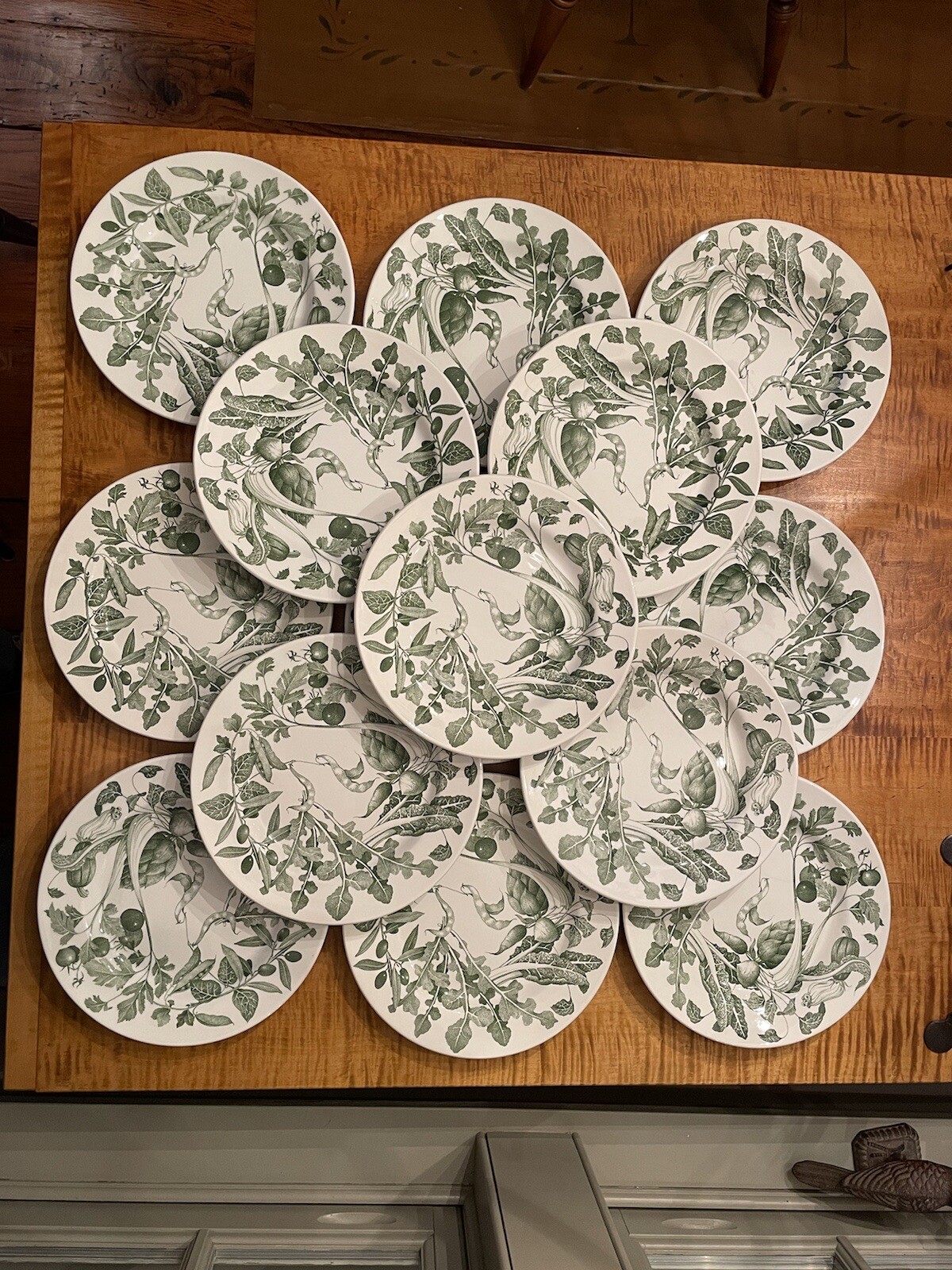 LaPrimula 10 1/4” Dinner Plates Green Vegetables (Set Of Two) Made In Italy