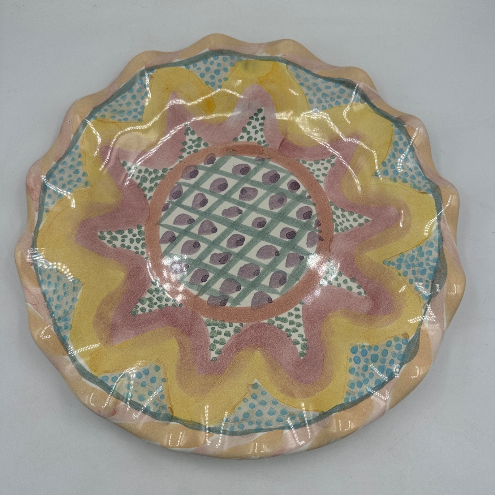 MacKenzie-Childs 1991 Keukenhof Fluted Round Dinner Plate Platter 11”