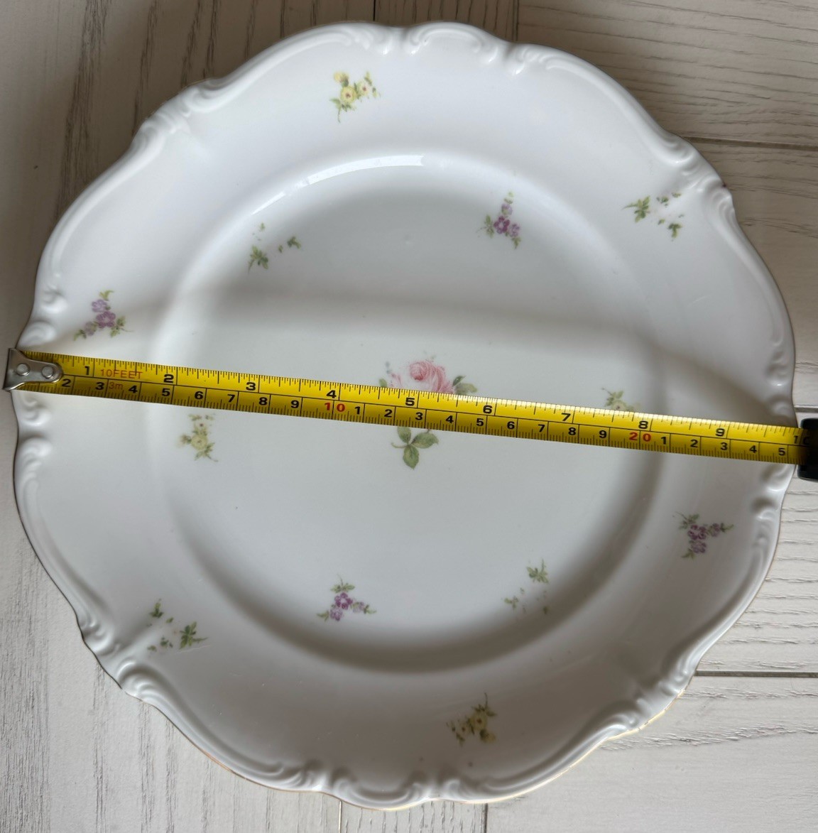 Johann Haviland Rosebud Bavaria Germany Porcelain Floral Plate White Pink Green