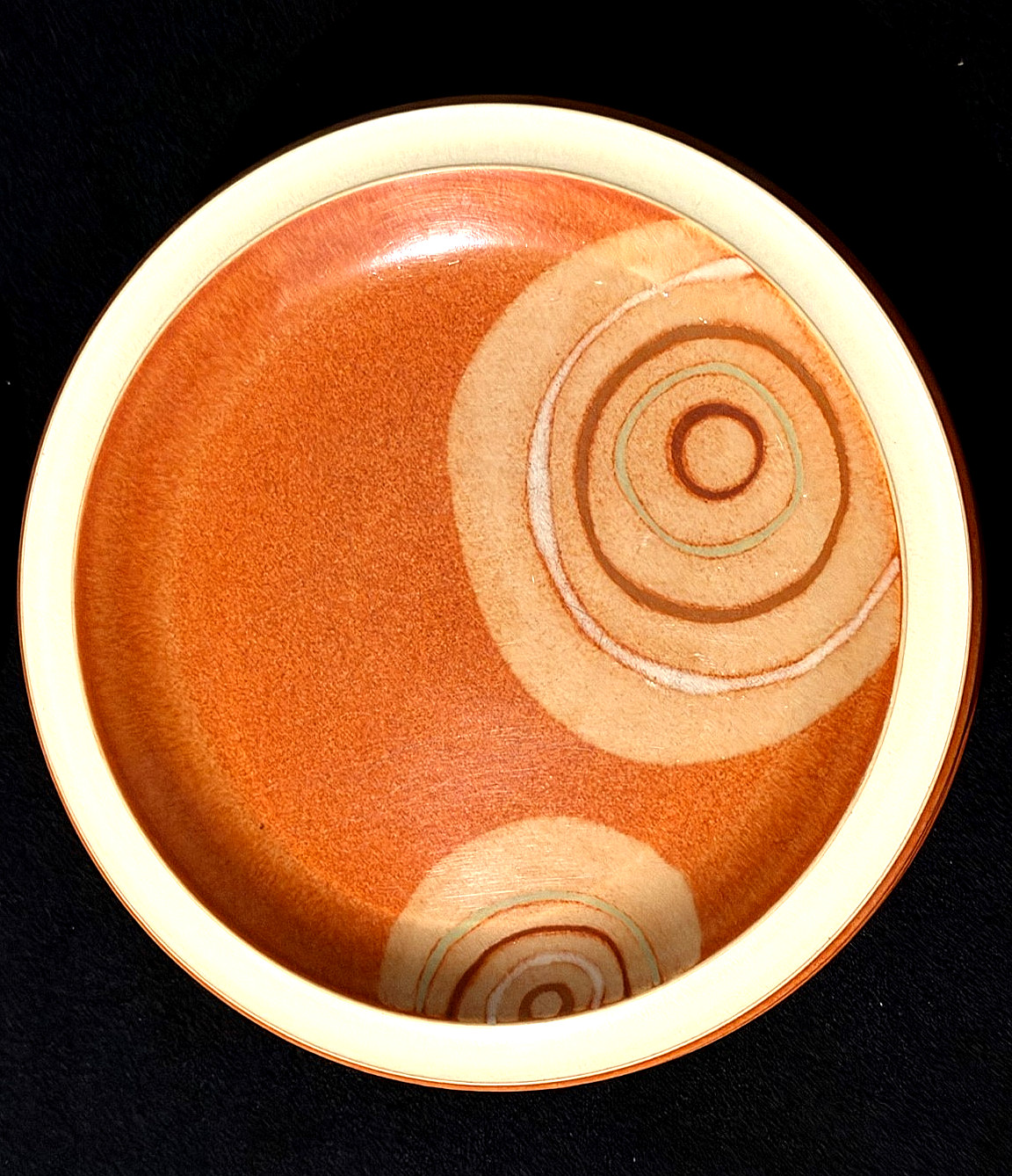 Denby Fire Chili Pattern Swirls Contemporary 8 Salad/Dessert Plates England EUC!