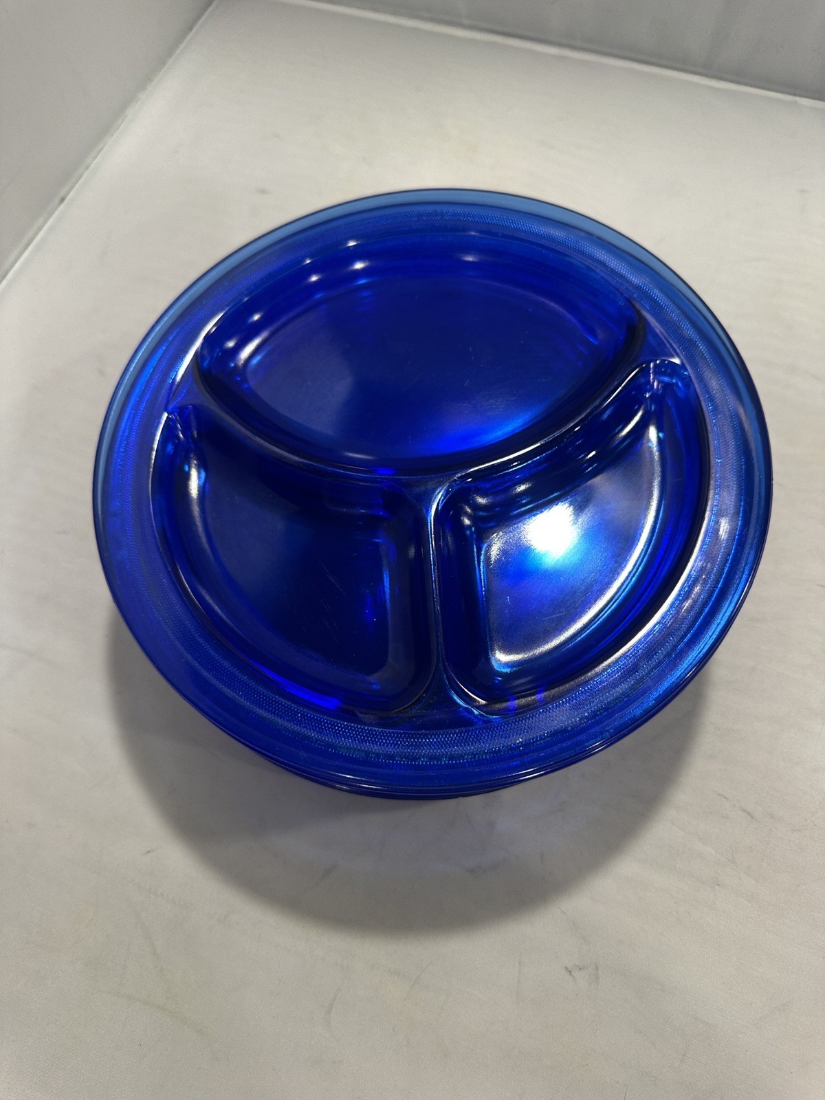 Vintage LE Smith Depression Cobalt Blue Glass Homestead Grill Plates Set of 8