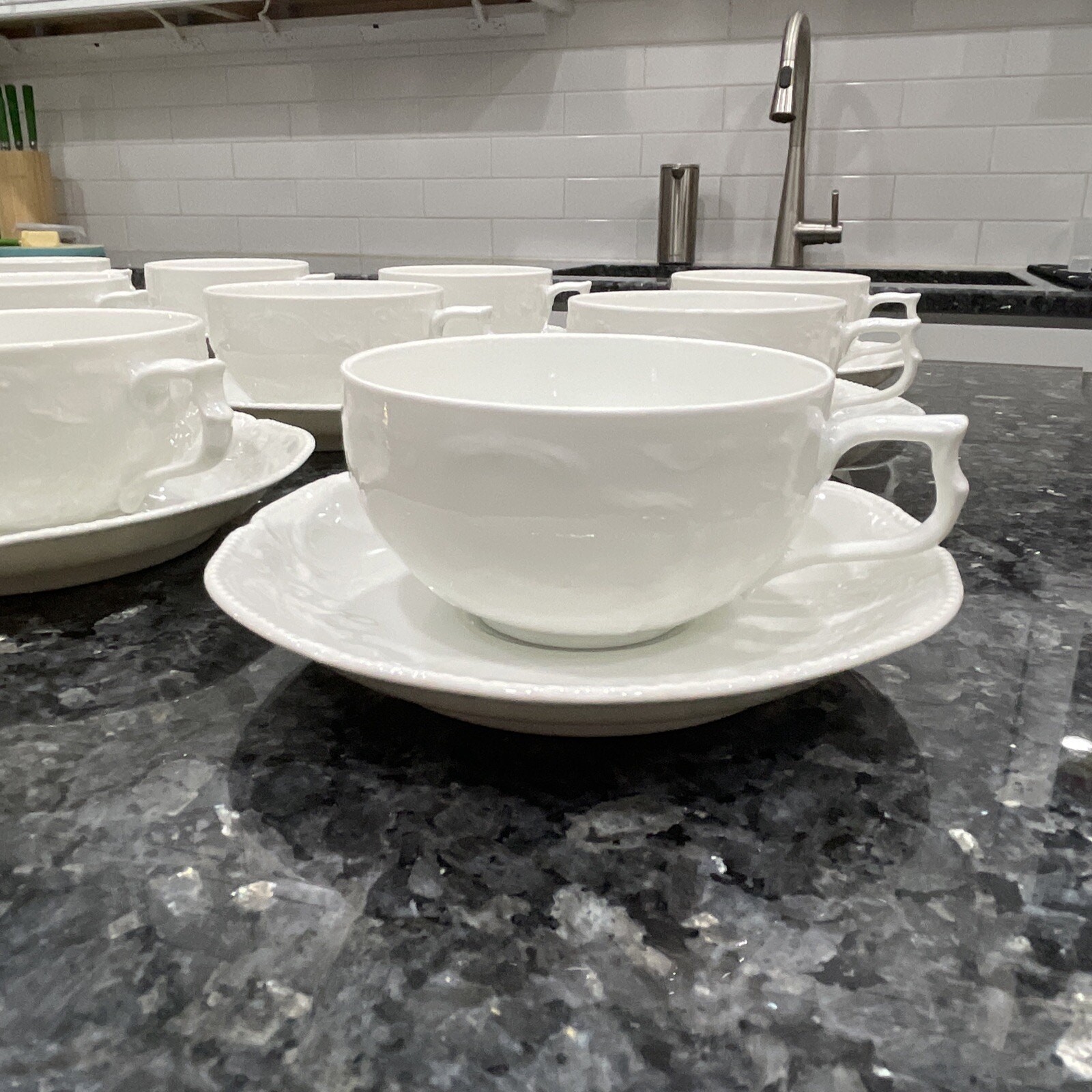 Germany Rosenthal Sanssouci Continental White China Flat Low Cup & Saucer Set