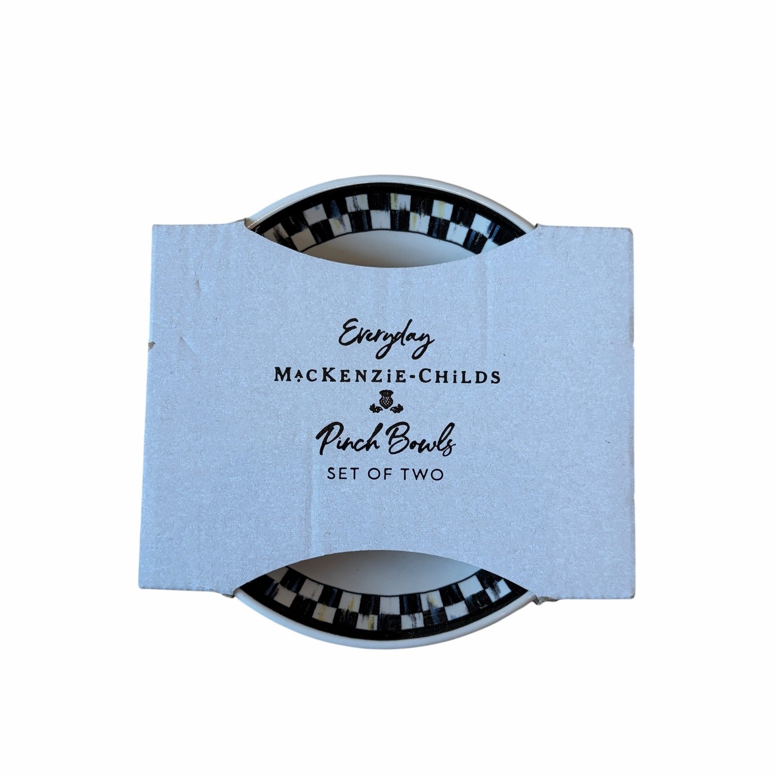 NEW Mackenzie-Childs Courtly Check Everyday Pinch Bowls, Set of 2