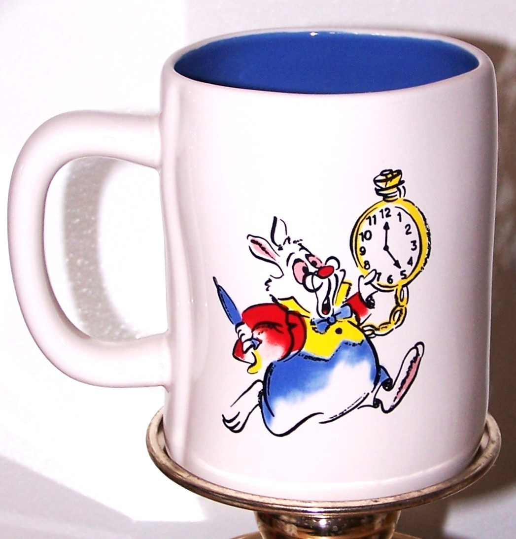 Rae Dunn Disney Alice in Wonderland “I’m Late! I’m Late!” Ceramic Coffee Mug