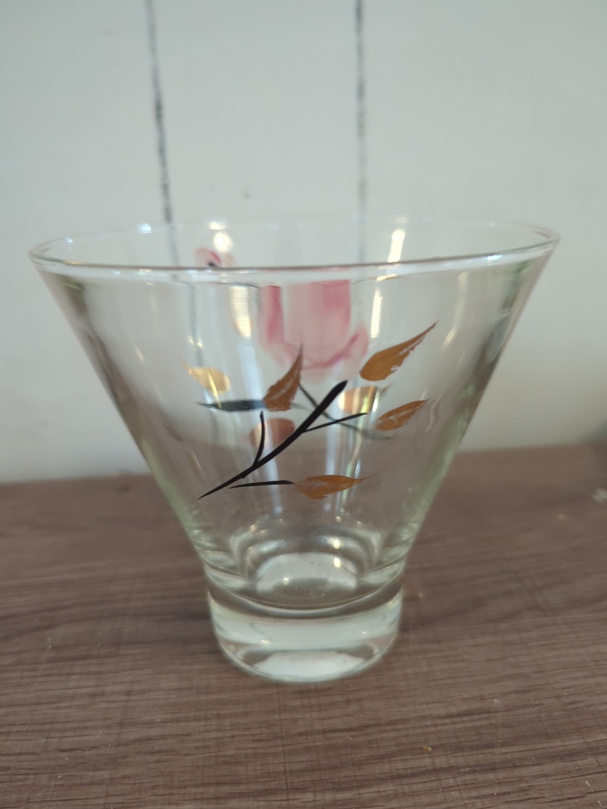Vintage Handpainted Floral Dish/Vase, 5.25″ Tall, 2.5″ at Bottom, 5.5″ at Top