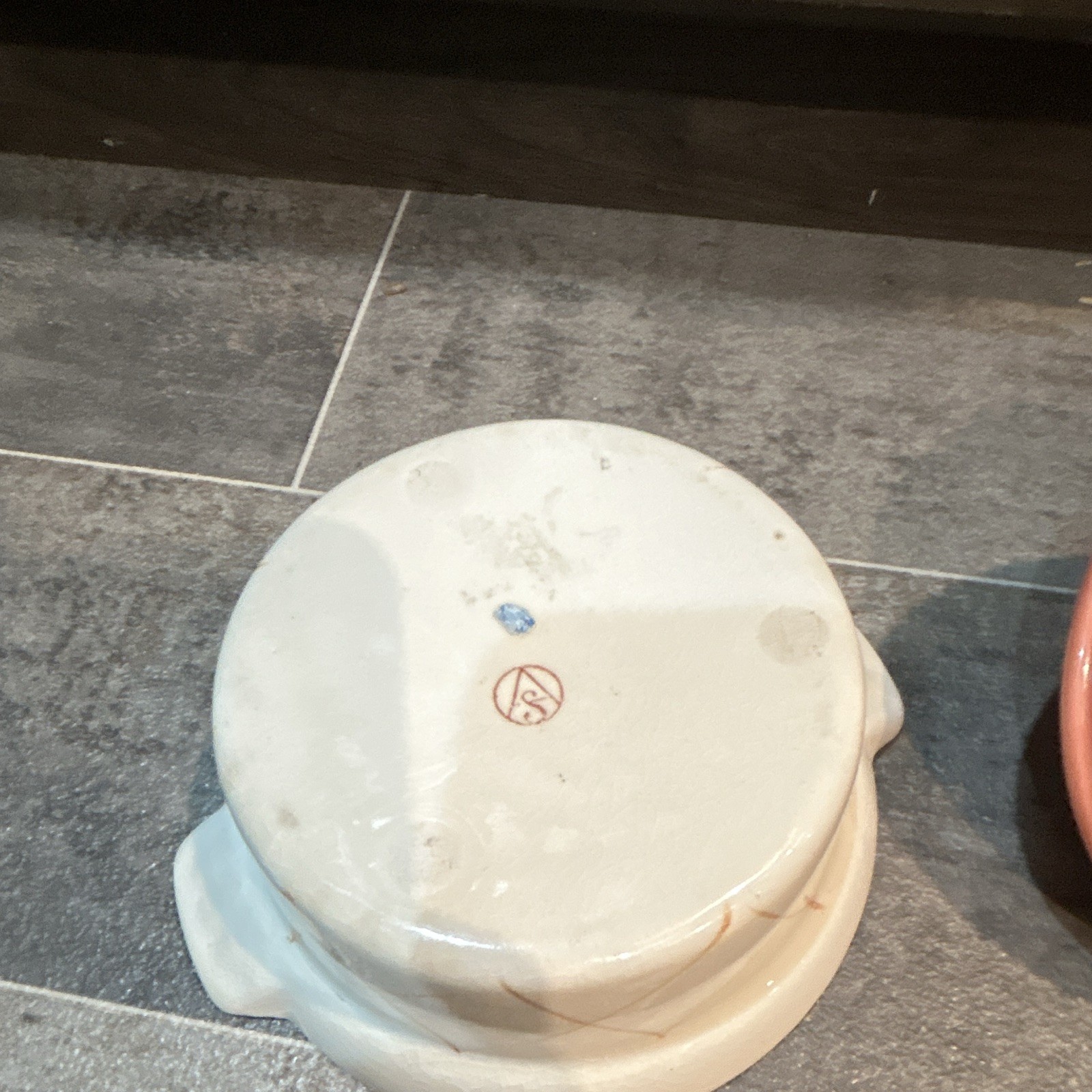Ceramic Round Casserole Dish w/ Lid & Handles, Diamond, Glossy, Printed