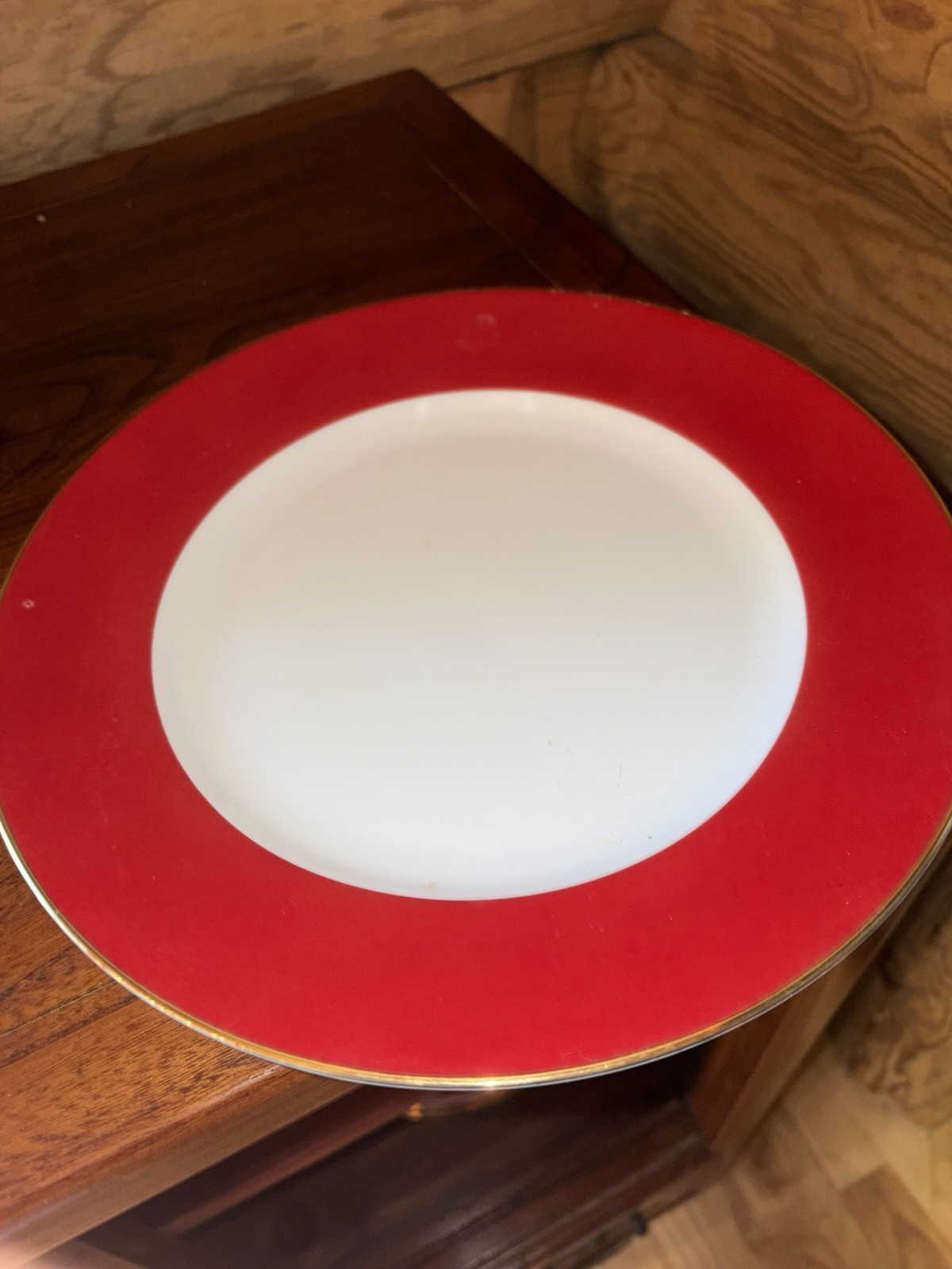 10 3/8 Plates Fancy Red 14 Plates Perfect Condition No Chips No Cracks