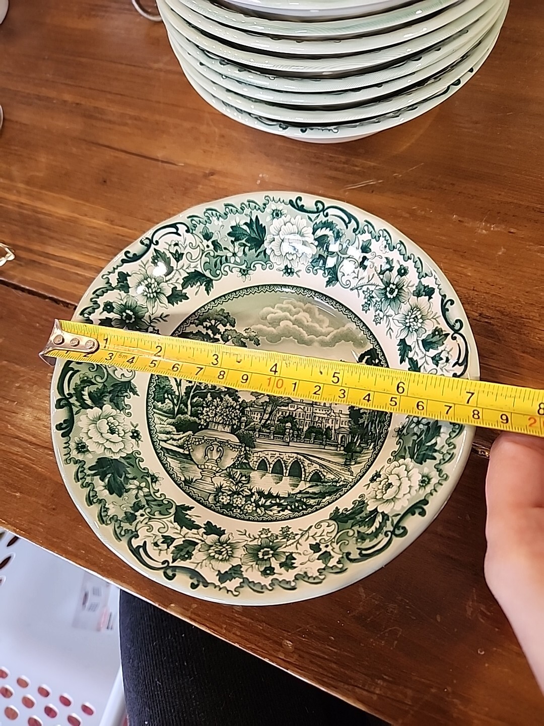 2 Green Transferware British Heritage Earthenware 7″ Bowl Legend New