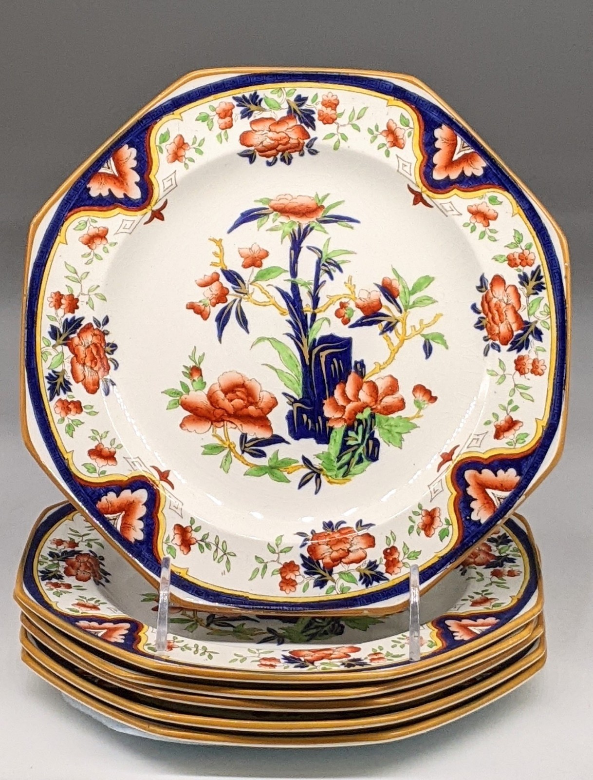 Antique Wedgwood NANKIN Salad Plates Plate SET 6 1868