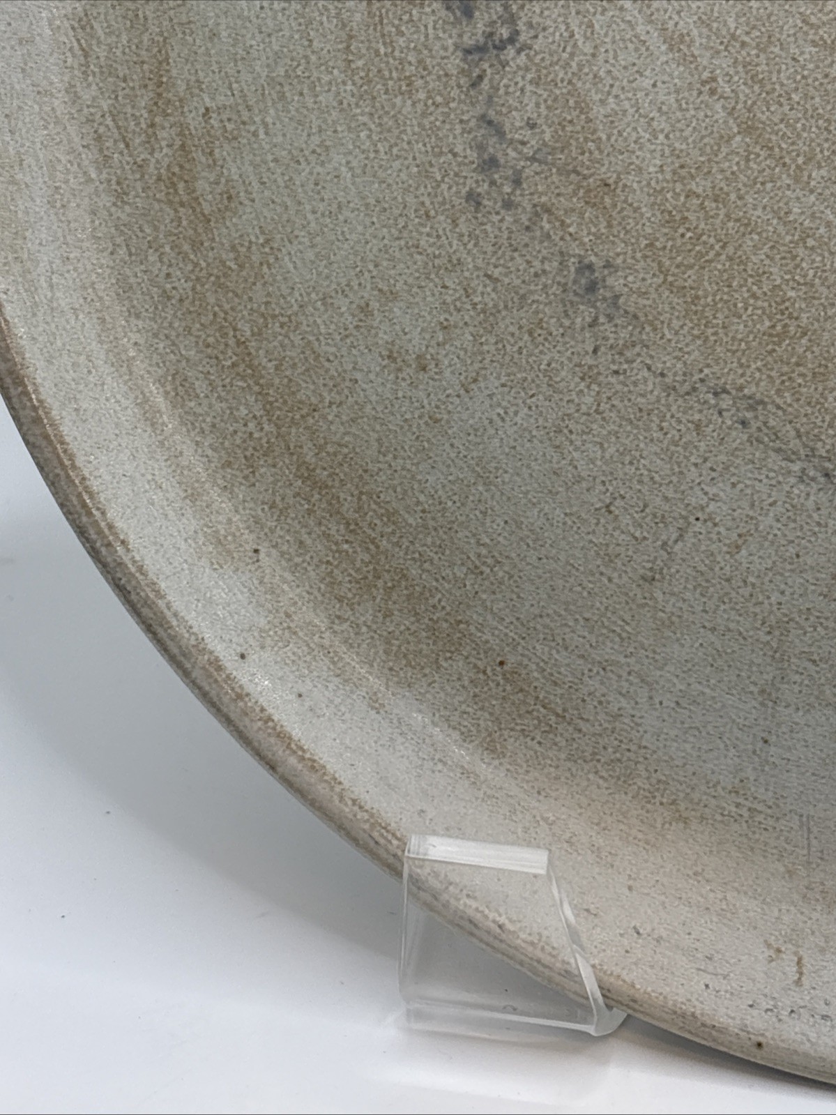 Vintage Handmade 11.75” Studio Art Stoneware Wall Plate Rustic Earth Tone Glaze
