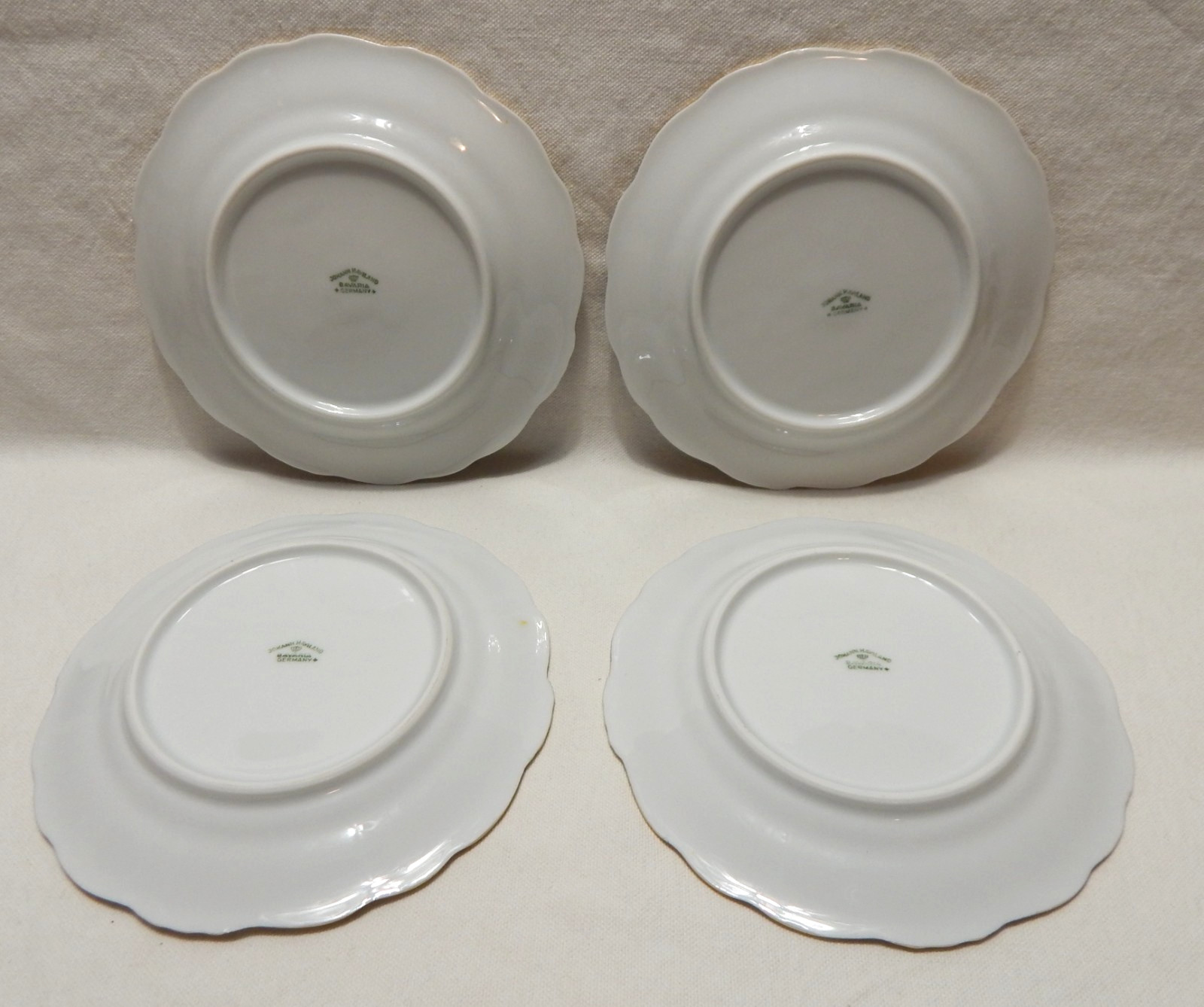 Set Of 4 Johann Haviland Bavaria Moss Rose Plates 6.25 In Fine China No Chips