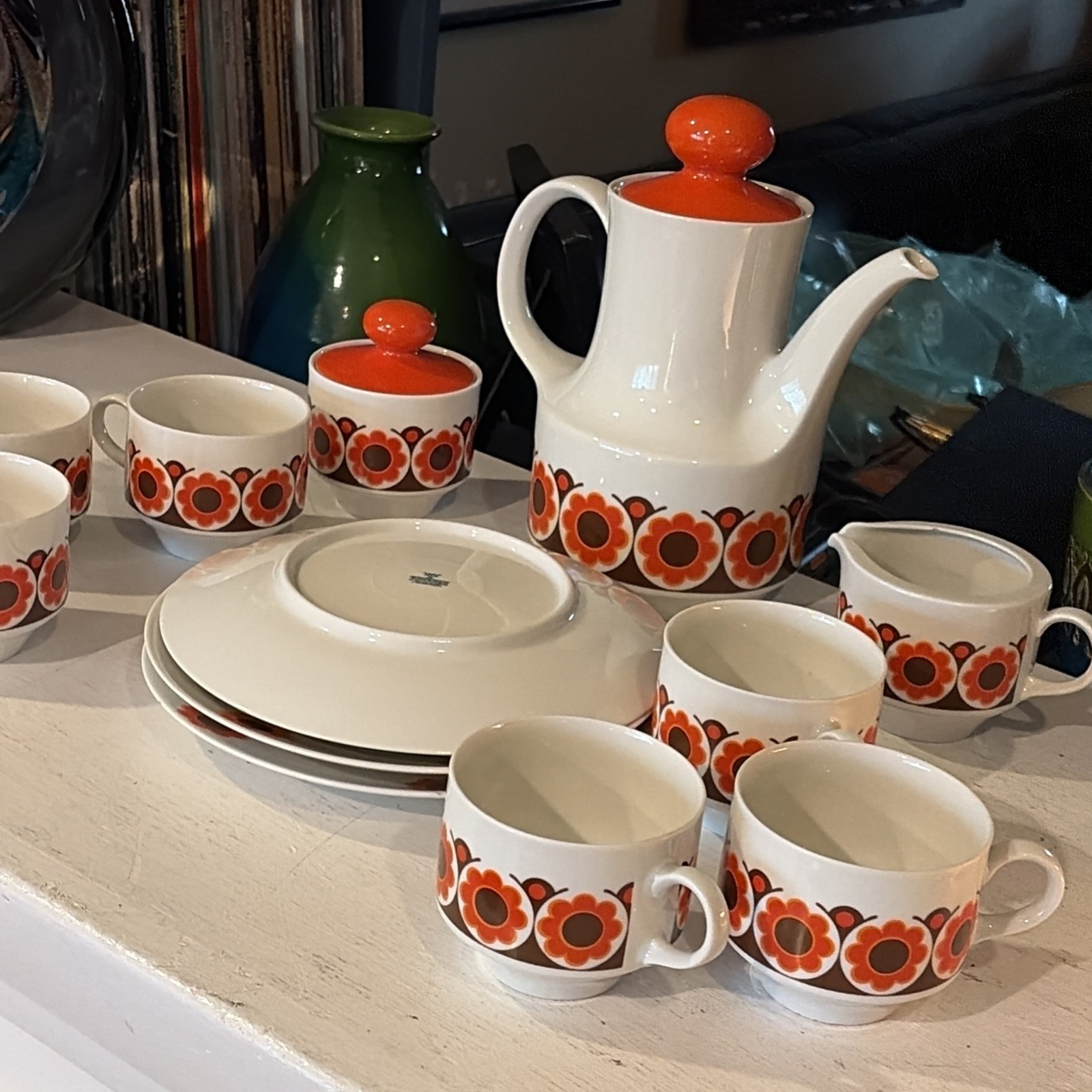 Vintage Mid-Century Modern Retro MCM Mitterteich Floral Coffee Tea Service