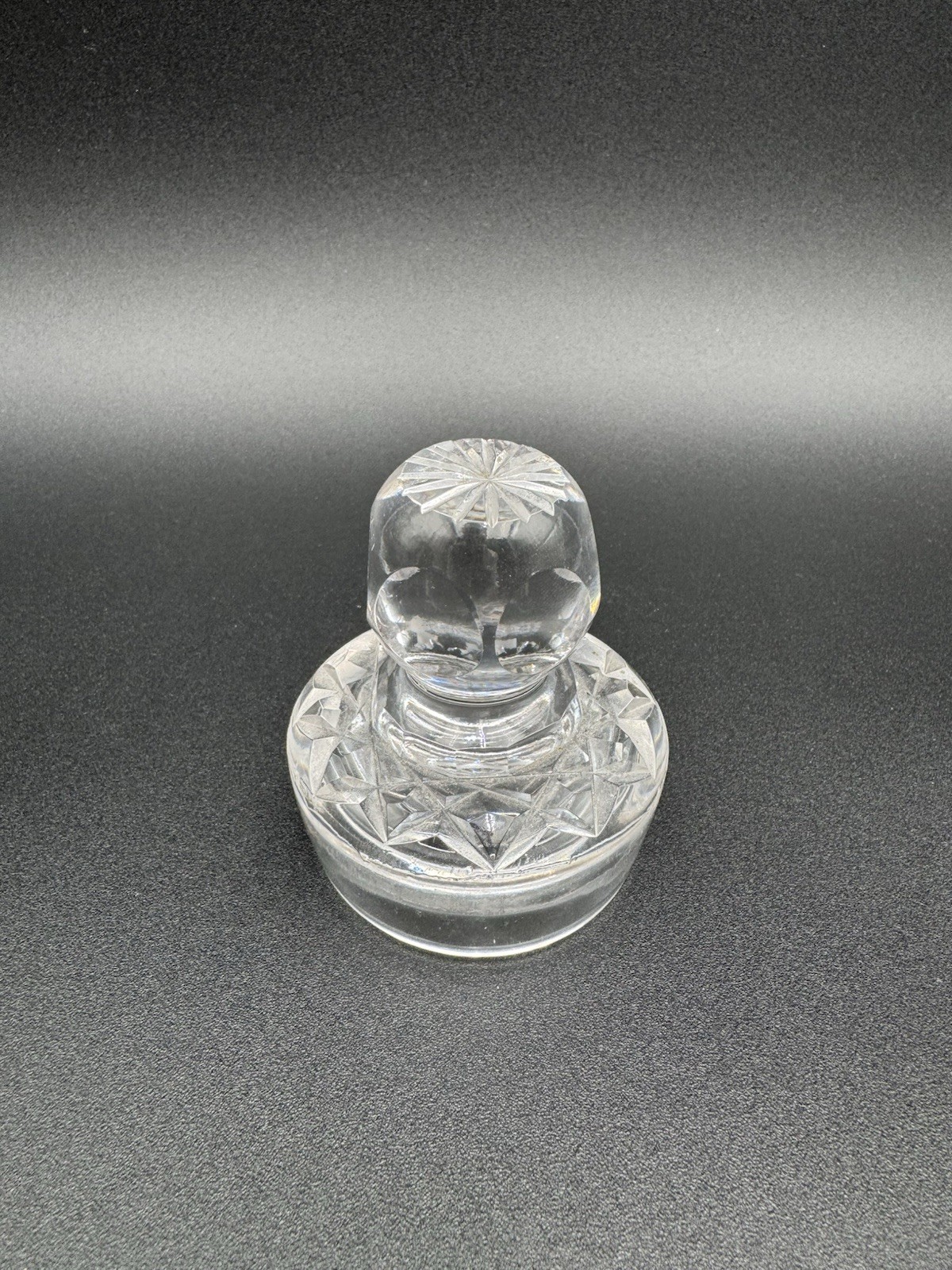 American Brilliant Period Style Cut Glass Crystal Biscuit Jar Hobstar Lidded