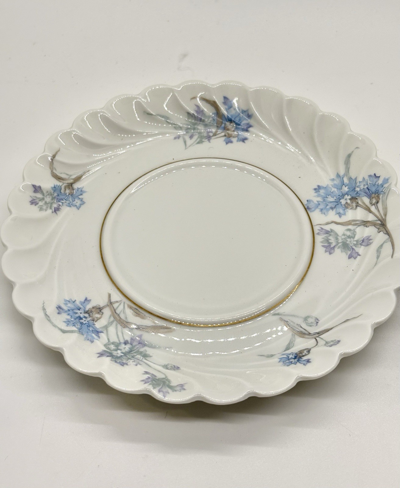 HAVILAND Limoges Bergere Blue Flowers Coffee / Tea Cup & Saucer