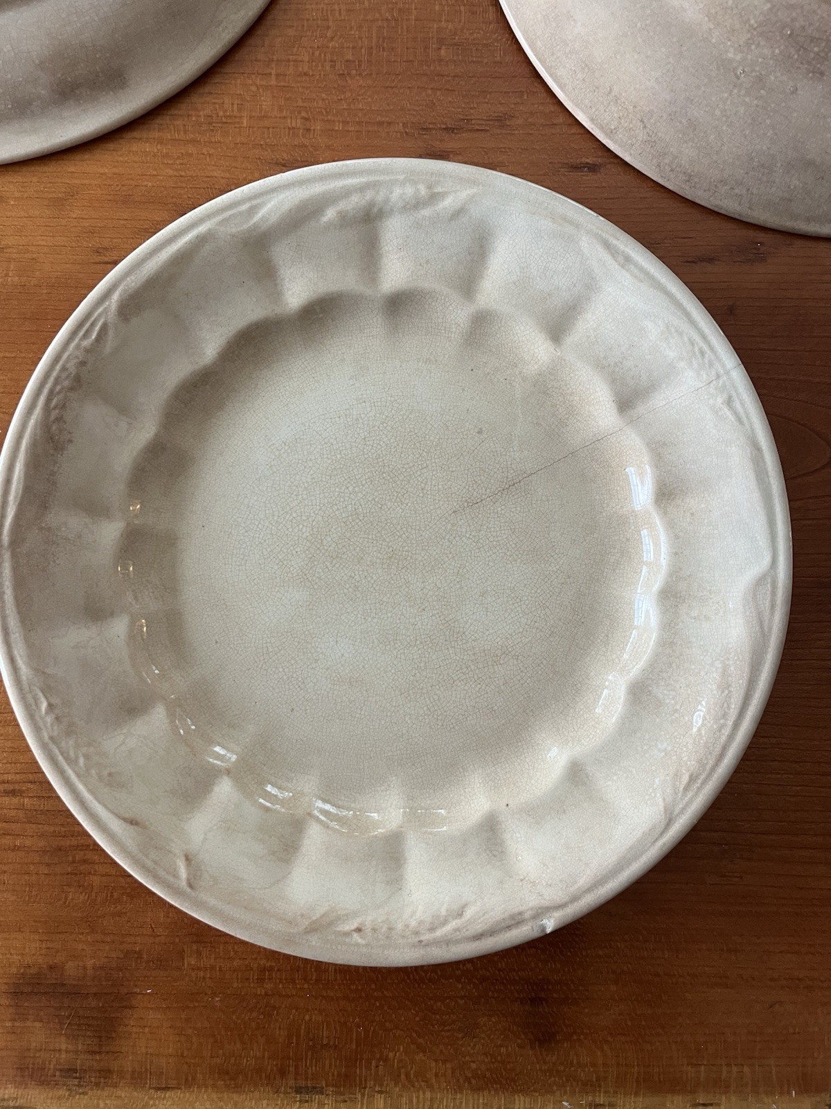 Elsmore And Forster Ironstone China Wheat Plates Lot Of 3