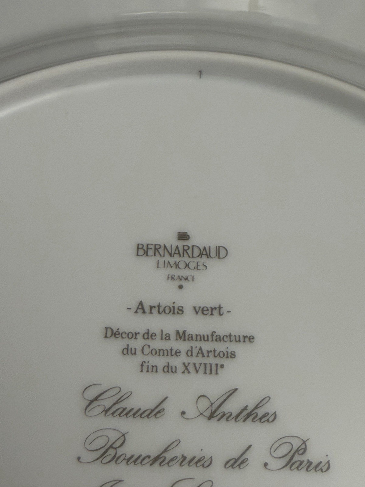 Rare Bernardaud Limoges Artois Vert Chronological Plate Set 1993-1995 Boxed Moet