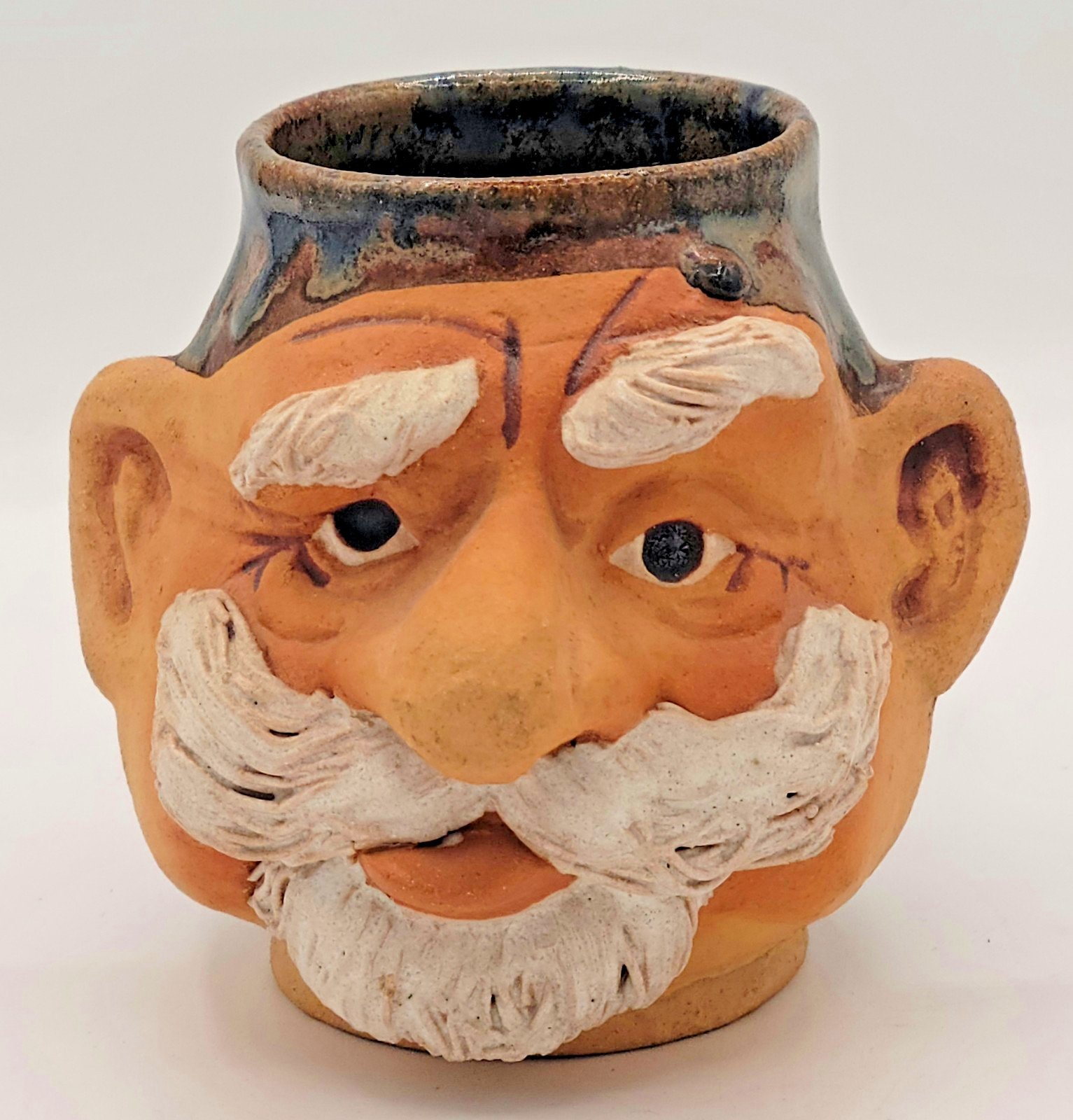 Stoneware Funny Ugly Face Old Man HANDMADE 3D MUG Pottery Art Anthropomorphic