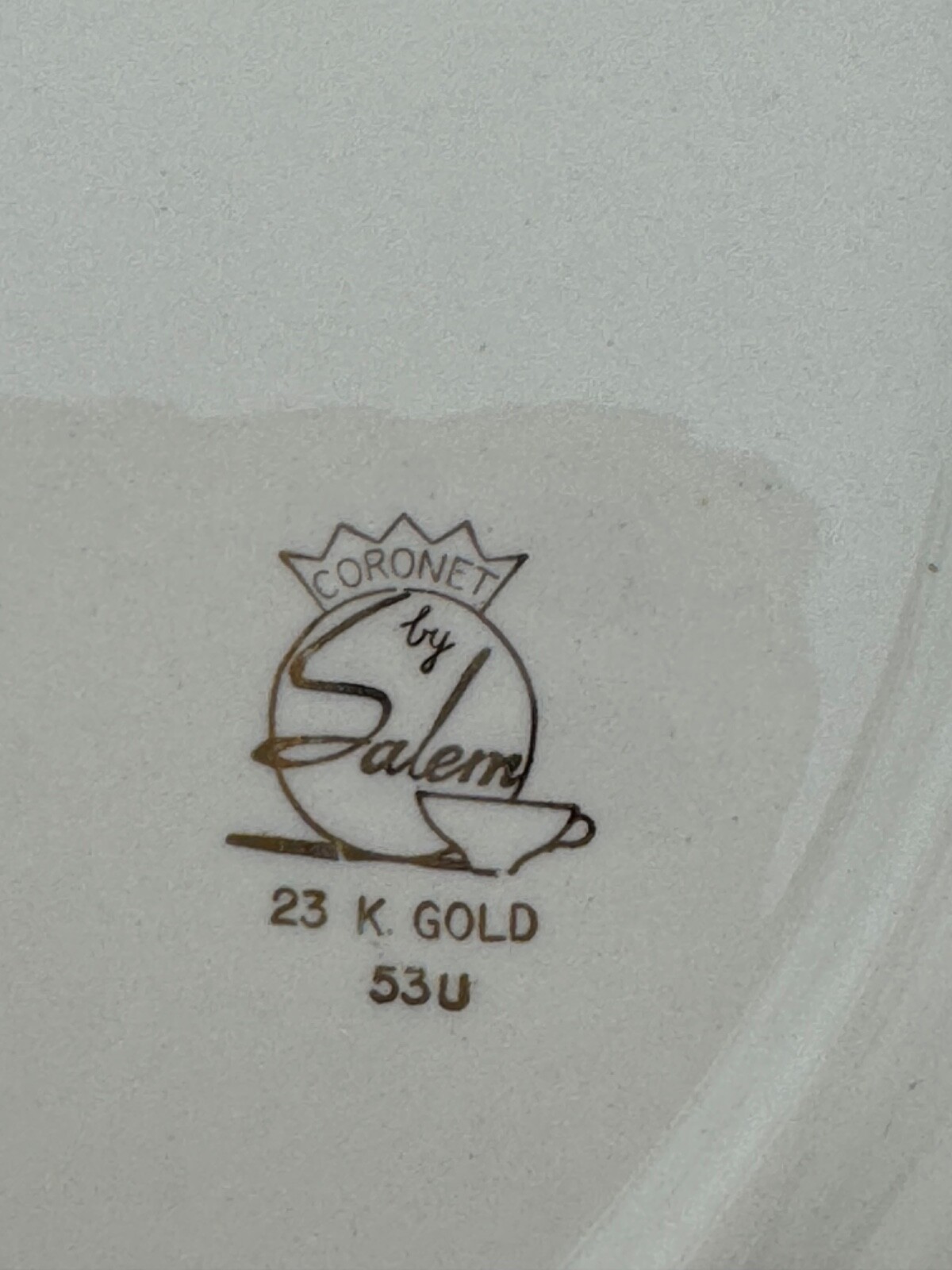 Coronet by Salem 23k Gold trim Platter Plate Green Leaf 53u