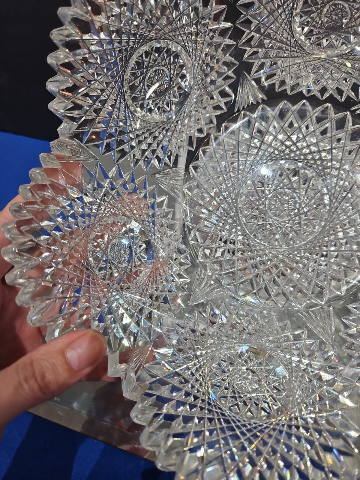 Extra Thick Bowl c.1900 American Brilliant Period Cut Glass Crystal Krantz Smith