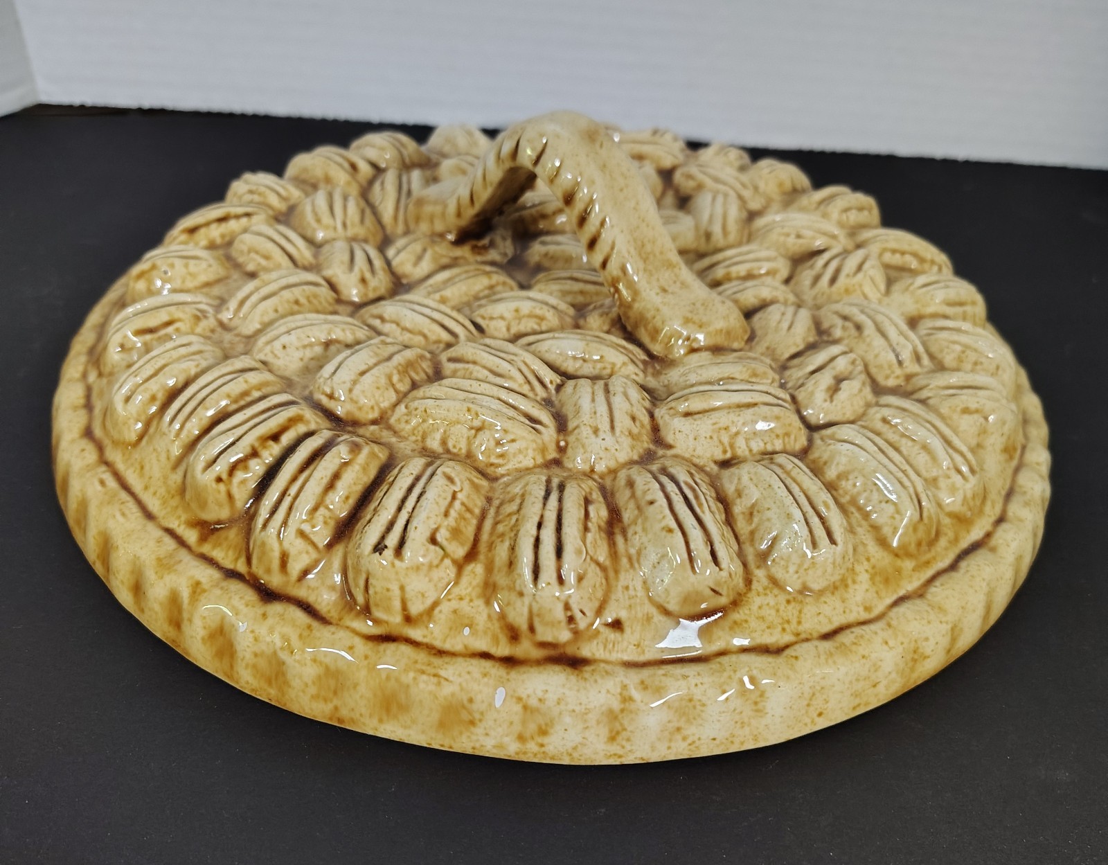 Pecan Pie COVER ONLY With Handle For Pie Dish 10-3/8 Inch Outer Diameter