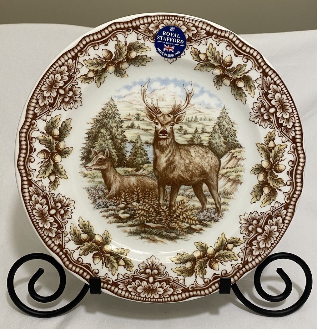 Royal Stafford Porcelain Dinner Plate Homeland Stag Made In England 11” NEW