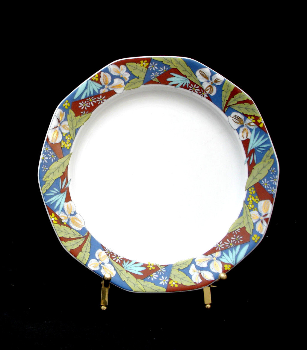 Blue / Rust / Green / Gold by Graf Von Henneberg SALAD PLATE 7 3/4″
