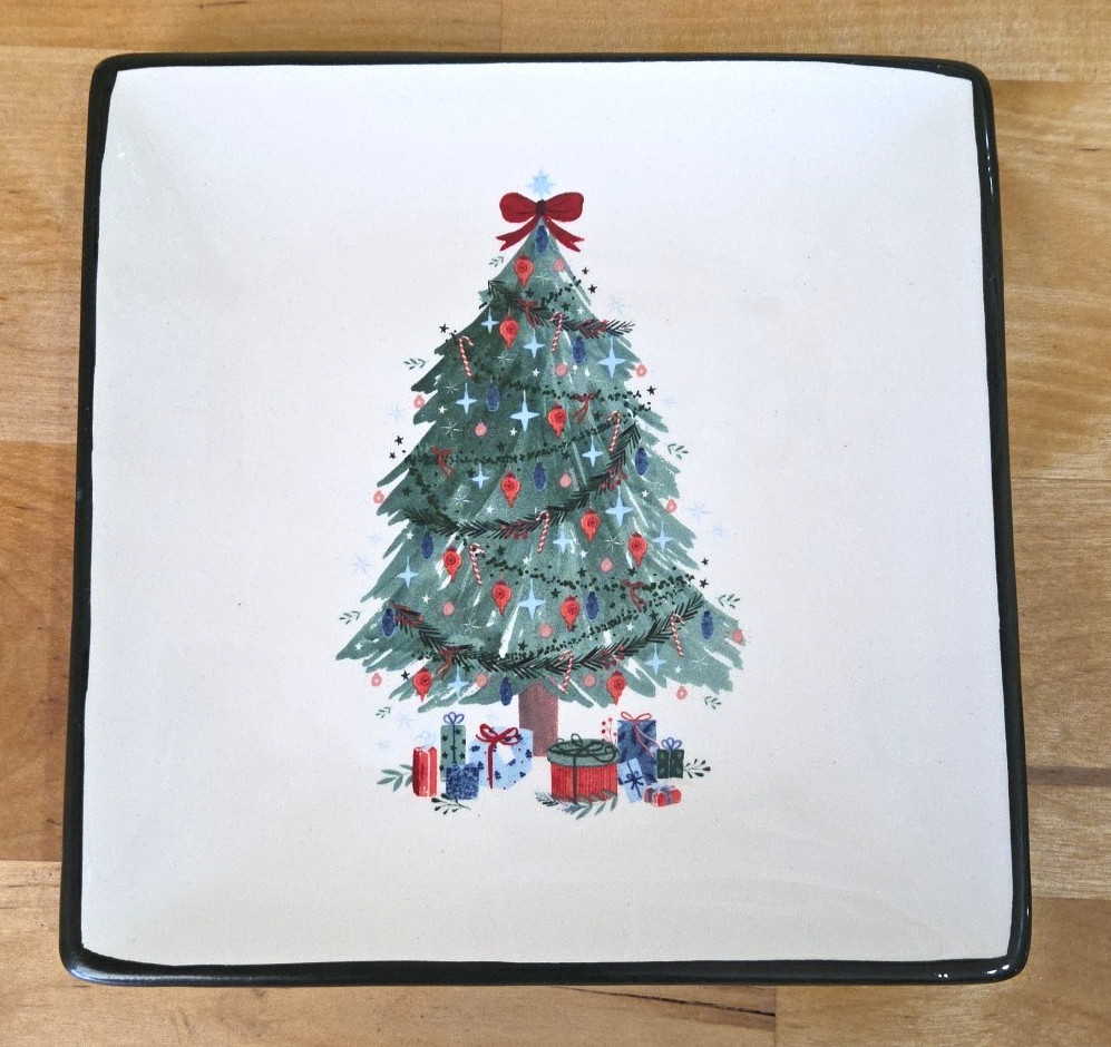 Traditional Tidings (Christmas Tree) Square Salad Plate by Holiday Home