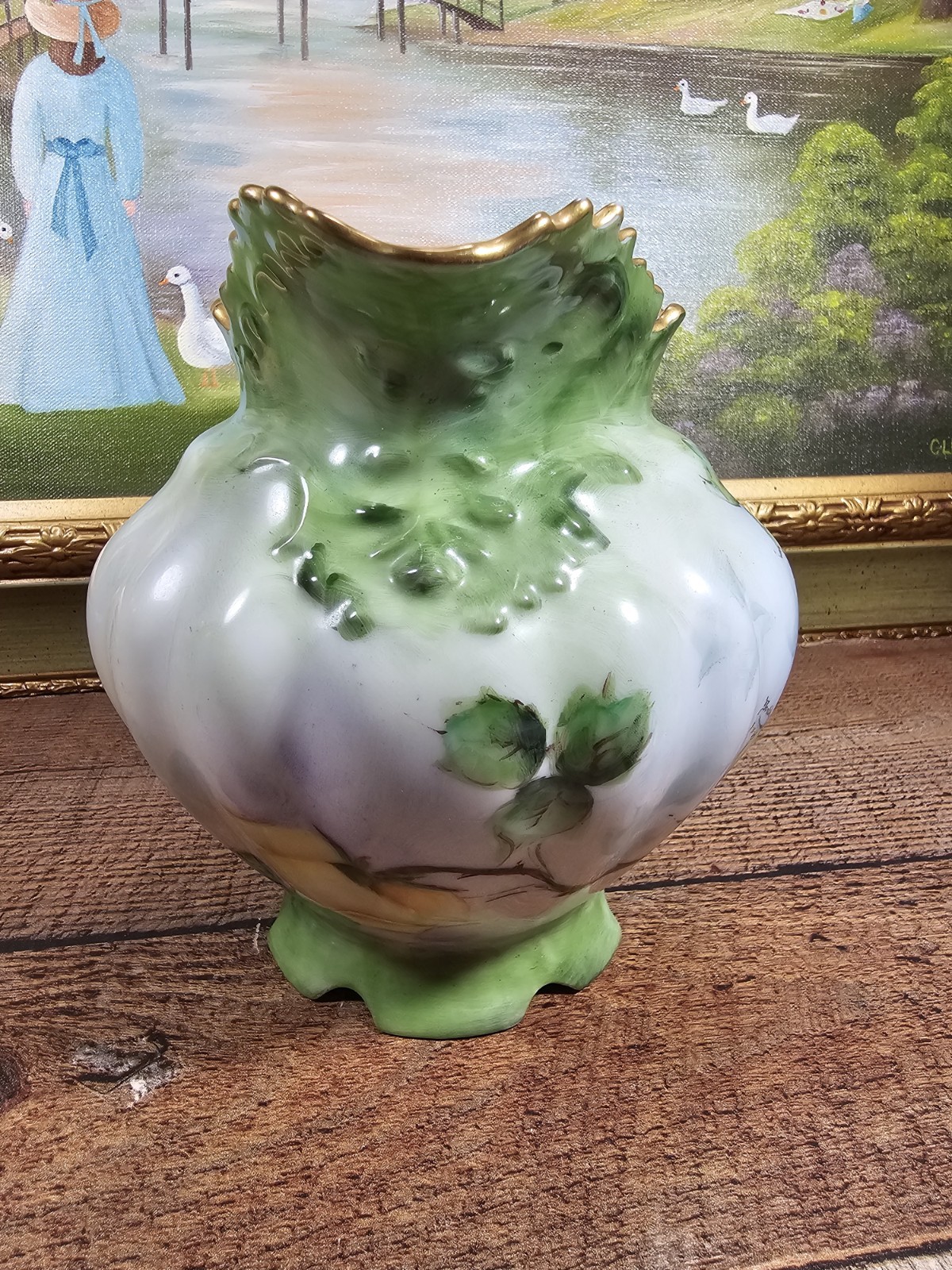 VTG Handpainted Signed Water Pitcher, Dan Elda 1963, READ DESCRIPTION