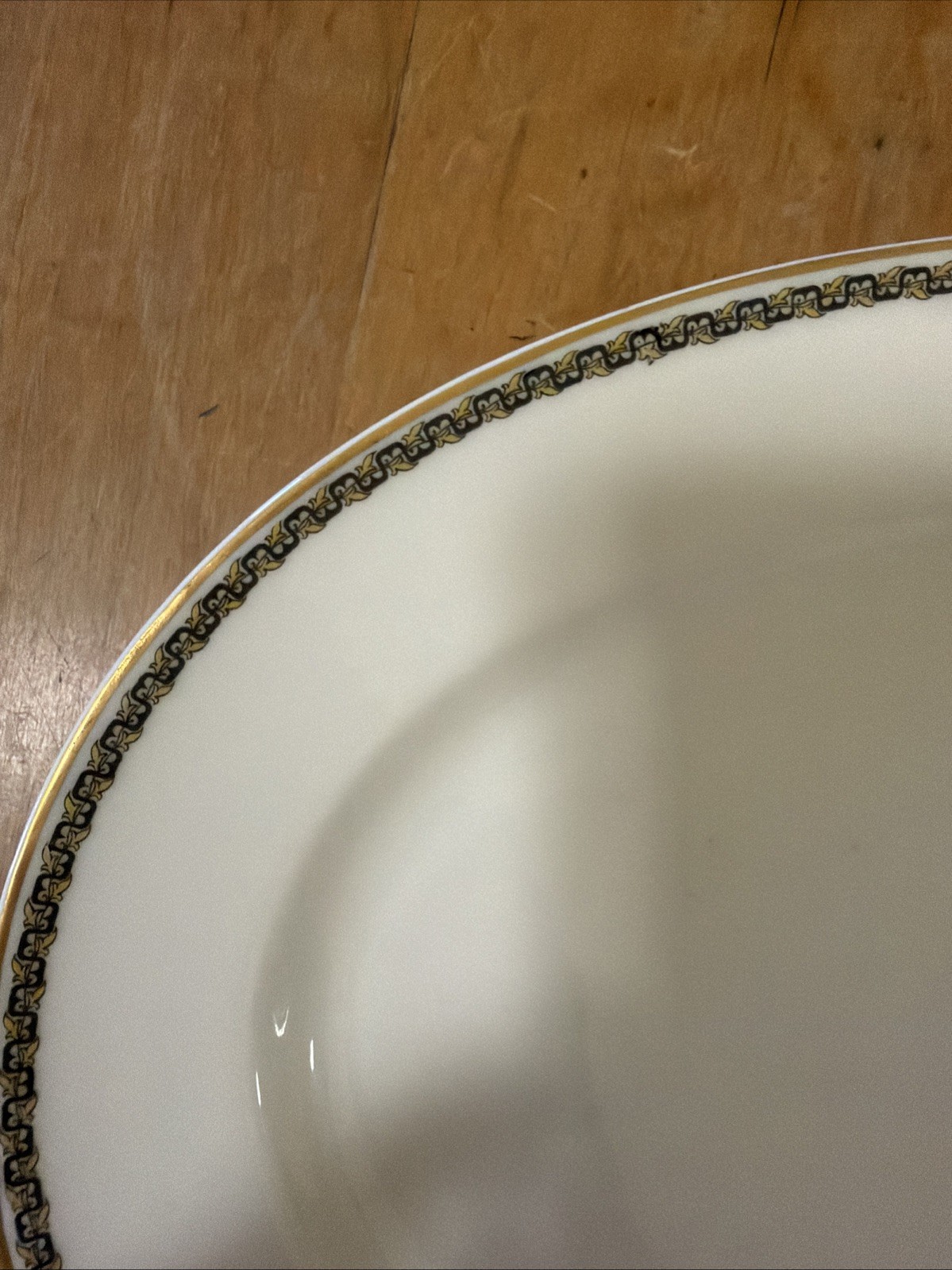 Haviland Limoges 14″serving platter Albany Schleiger 107 gold trim Greek key VTG