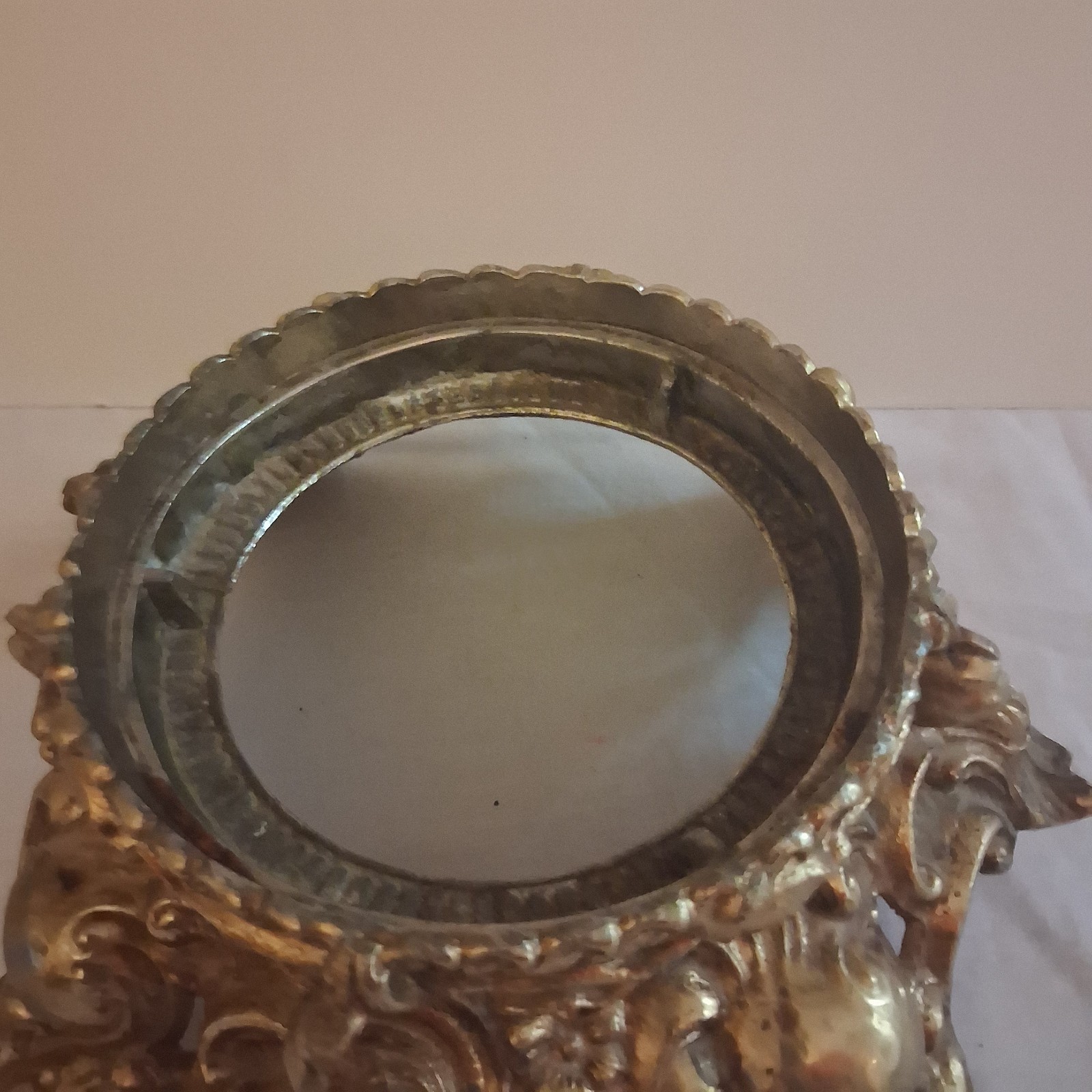 Antique Pitman Dreitzer Amber Glass Punch Bowl With Brass Stand 8″