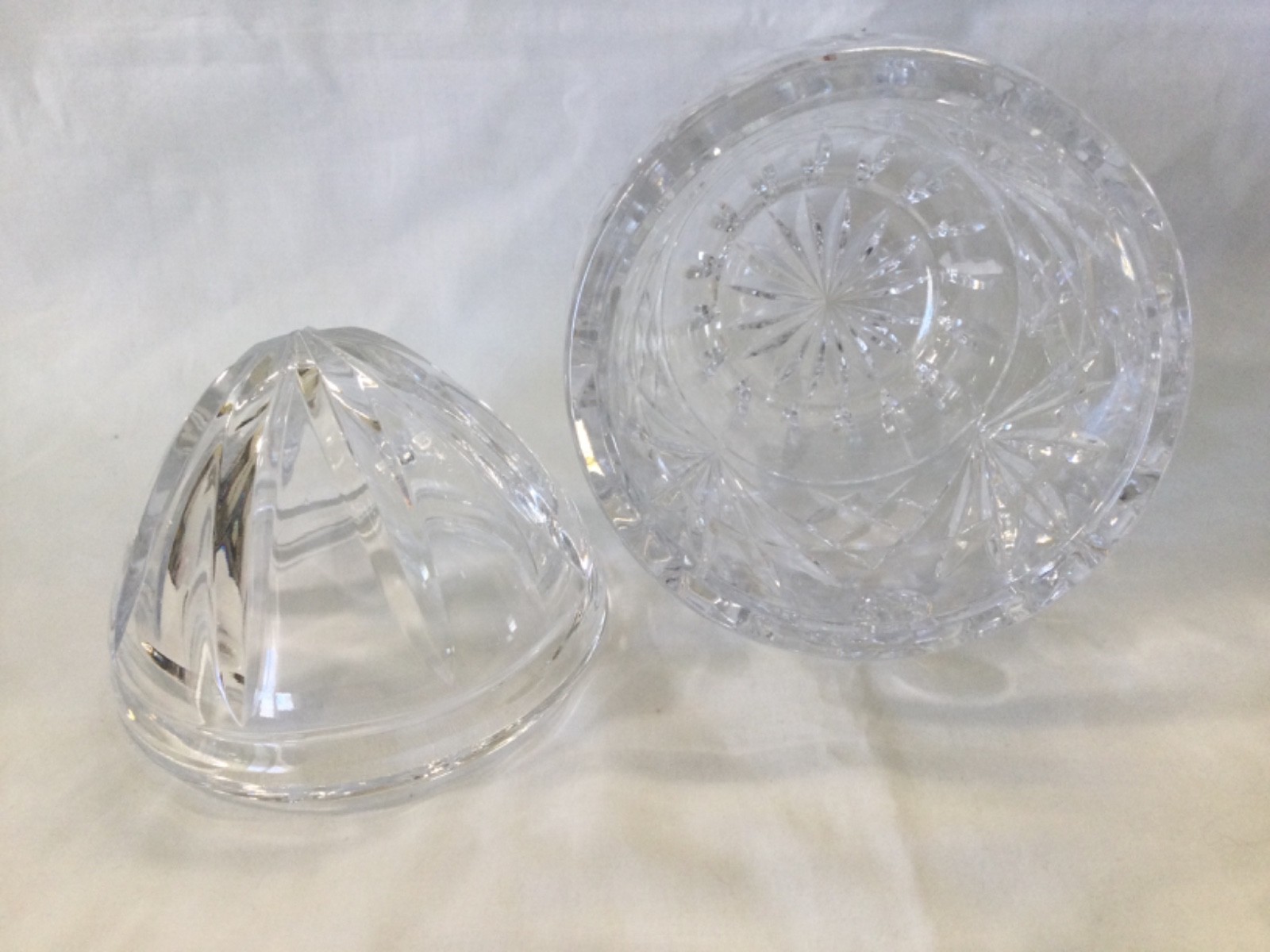 Crystal Egg Shaped Trinket Dish Easter Candy Jar Clear Crystal