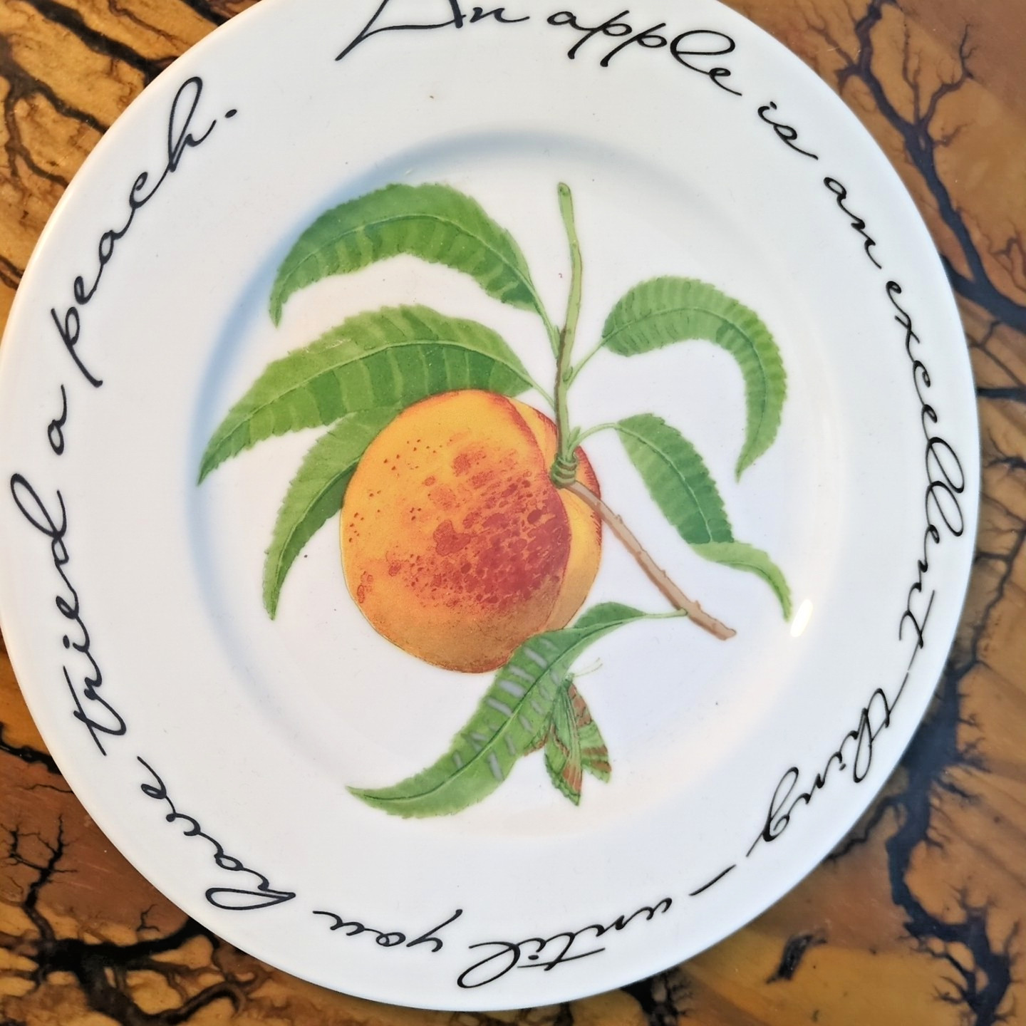 Williams-Sonoma Orchard Suite Salad Plate Peach/Plum 8″ George du Maurier/Delia