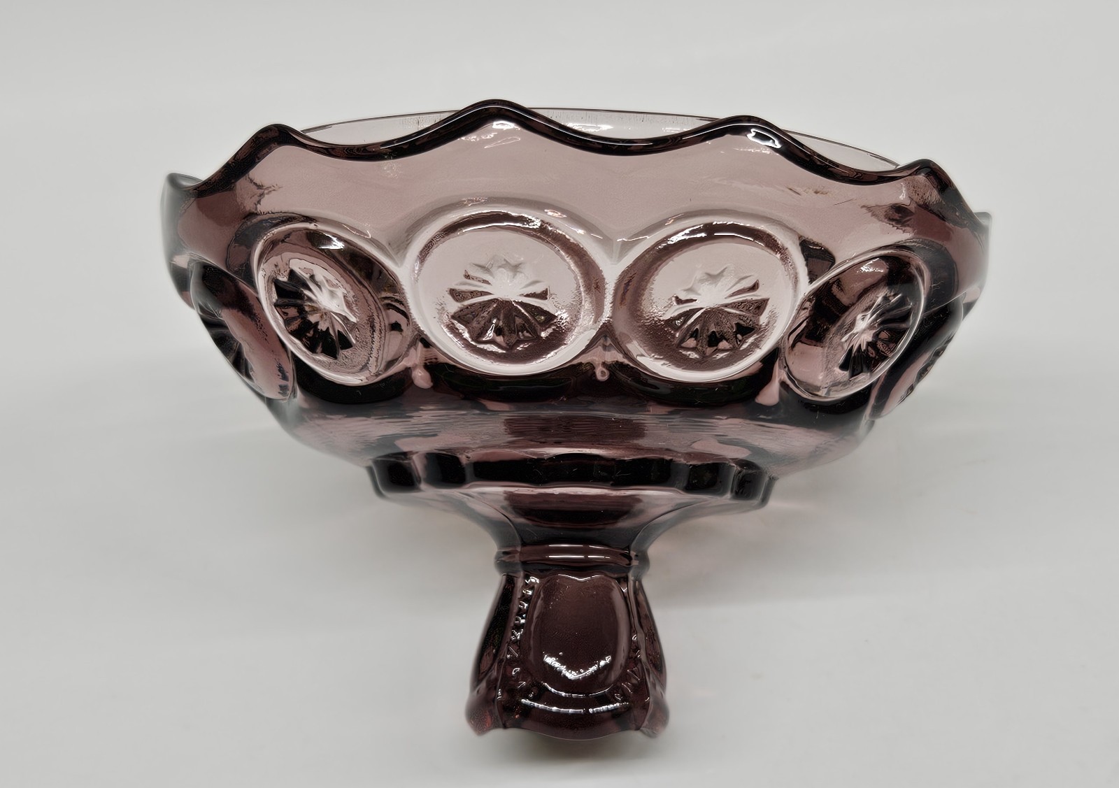 Moon And Star Glass Amethyst Purple Small Compote Candy Dish