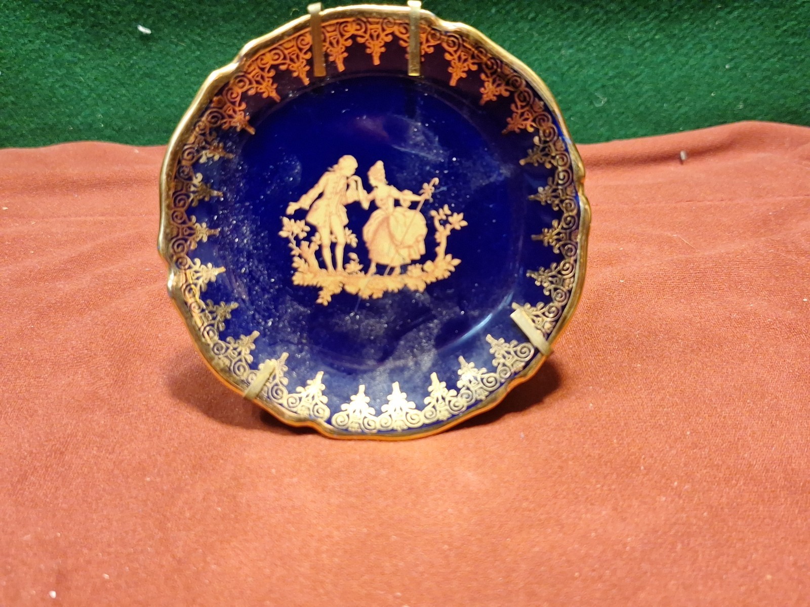 Limoges France, Cobalt Blue Pottery Lot Of 3